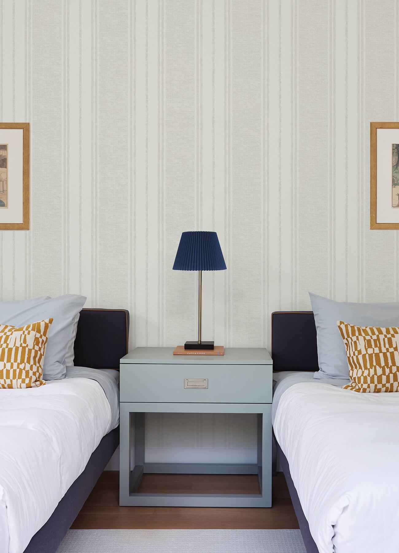 Maddox Light Grey Flannel Stripe Wallpaper - York Wallcoverings - 4192-83440 - York Wallcoverings Wallpaper