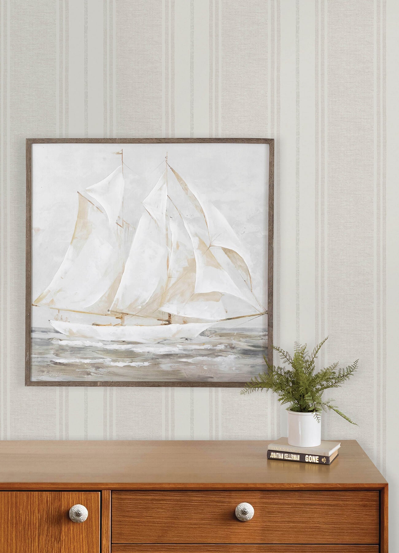 maddox-light-grey-flannel-stripe-wallpaper-york-wallcoverings-4192-83440 - York Wallcoverings Wallpaper