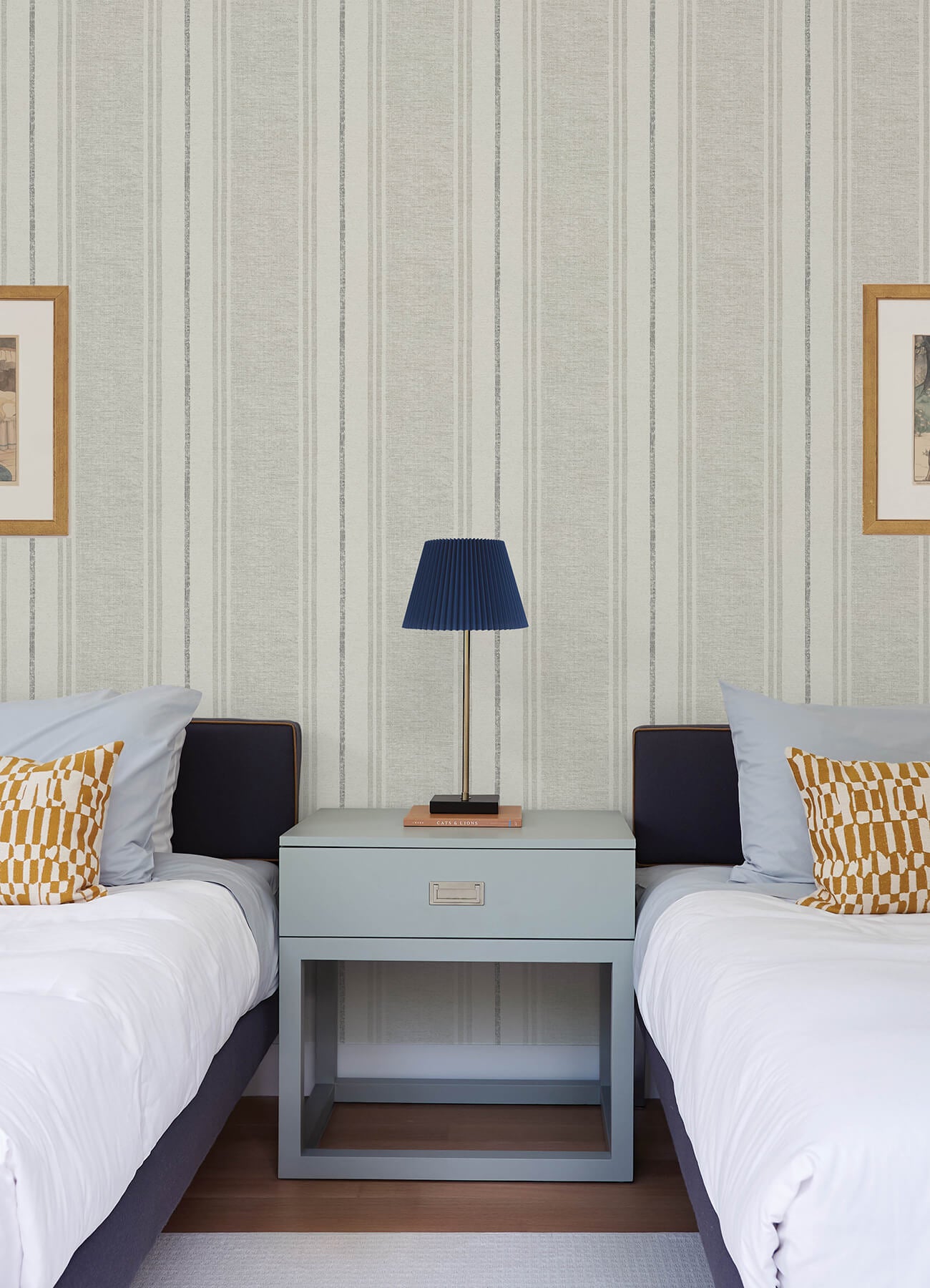 maddox-grey-flannel-stripe-wallpaper-york-wallcoverings-4192-83441 - York Wallcoverings Wallpaper