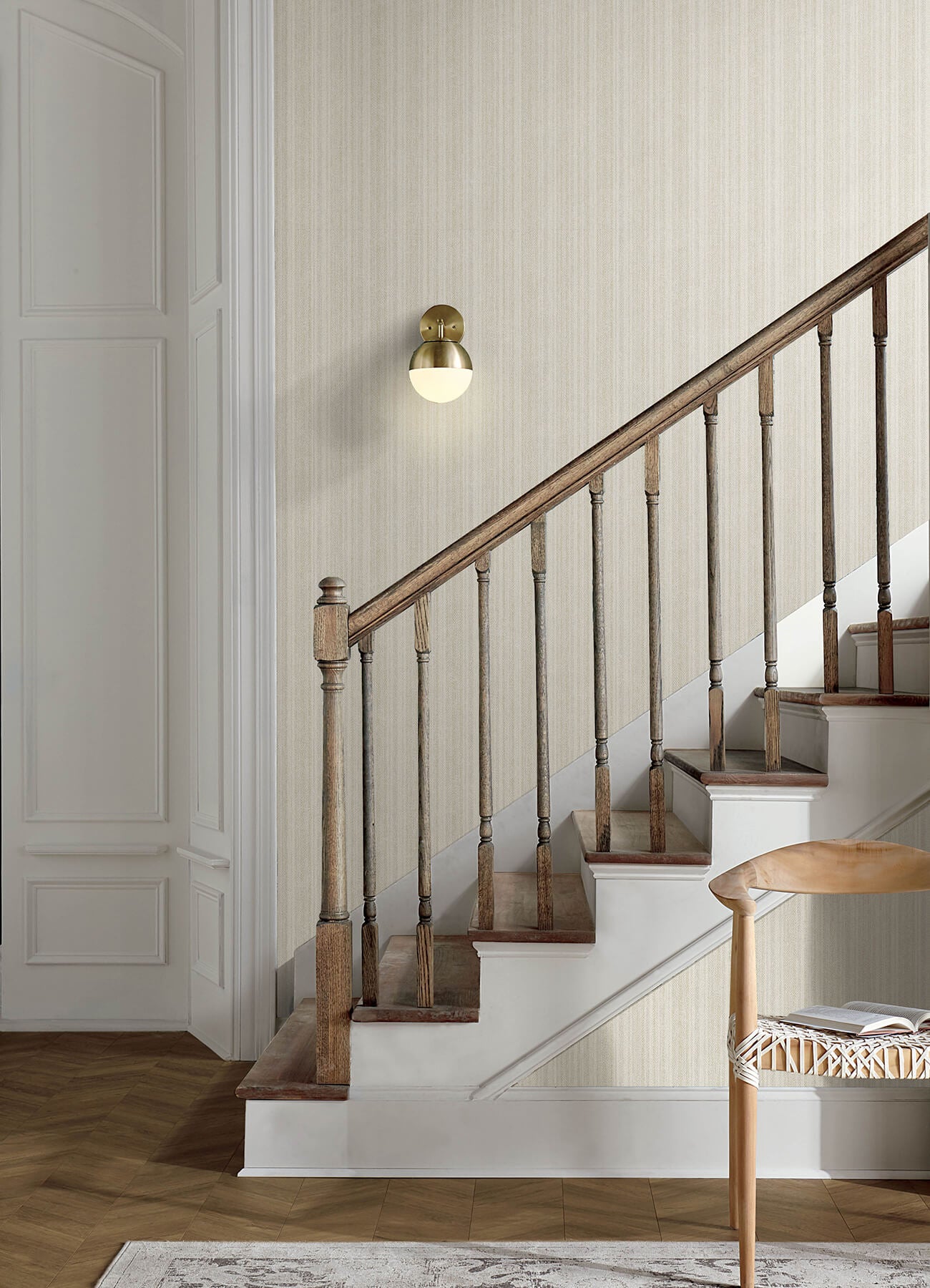stokes-beige-chevron-stripe-wallpaper-york-wallcoverings-4192-83445 - York Wallcoverings Wallpaper