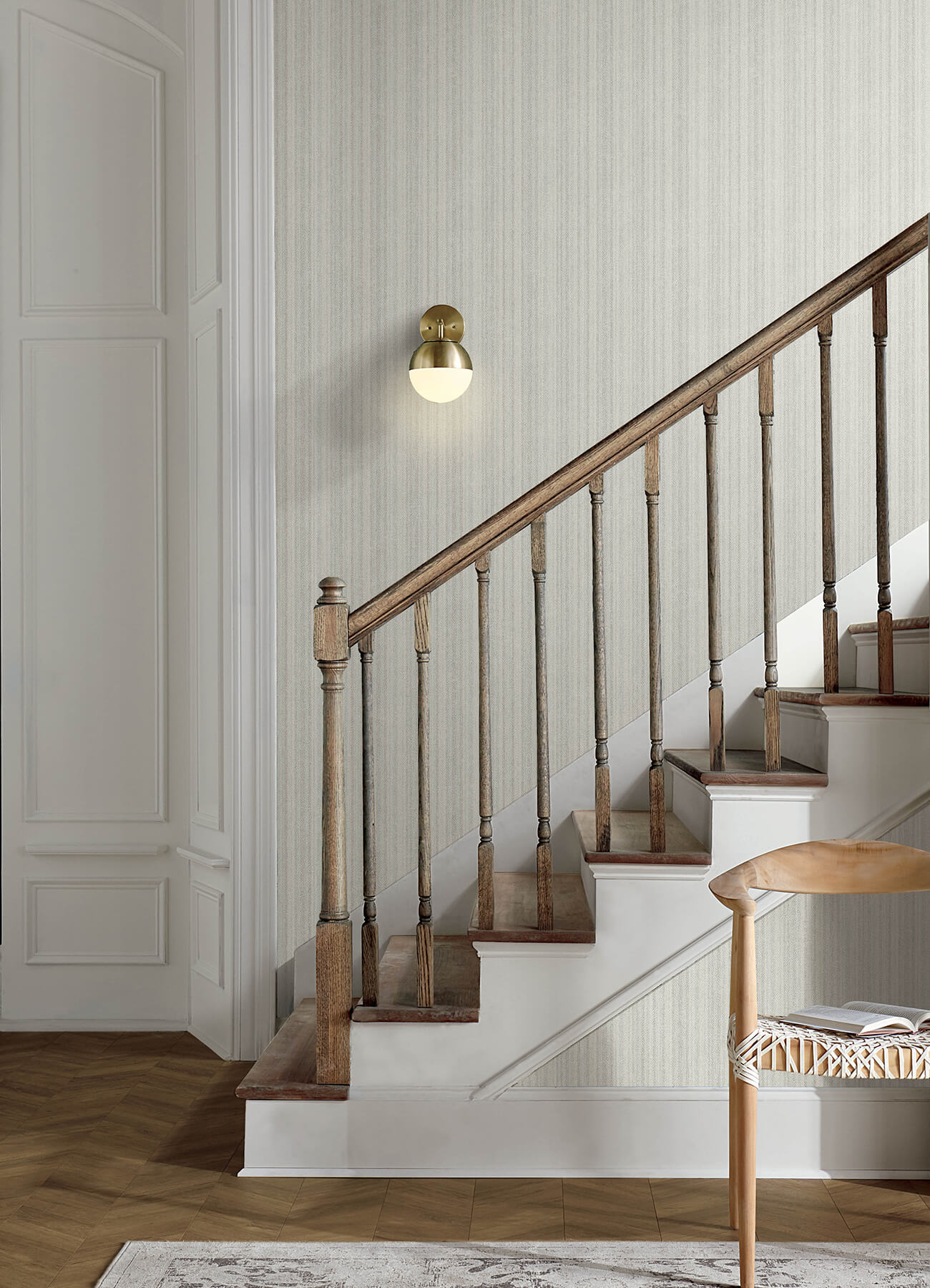 stokes-grey-chevron-stripe-wallpaper-york-wallcoverings-4192-83446 - York Wallcoverings Wallpaper