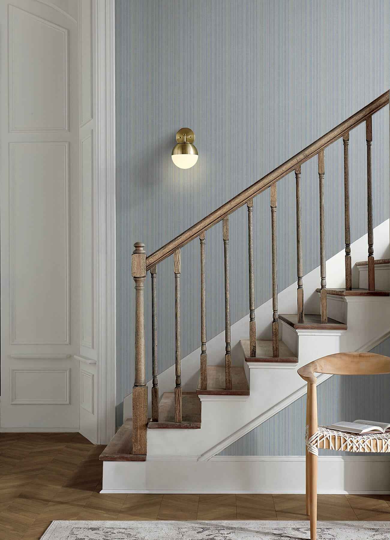 Stokes Blue Chevron Stripe Wallpaper - York Wallcoverings - 4192-83447 - York Wallcoverings Wallpaper