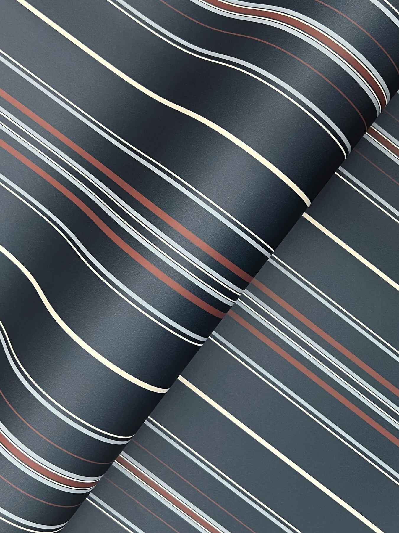 lascelle-navy-modern-pinstripe-wallpaper-york-wallcoverings-4192-83450 - York Wallcoverings Wallpaper