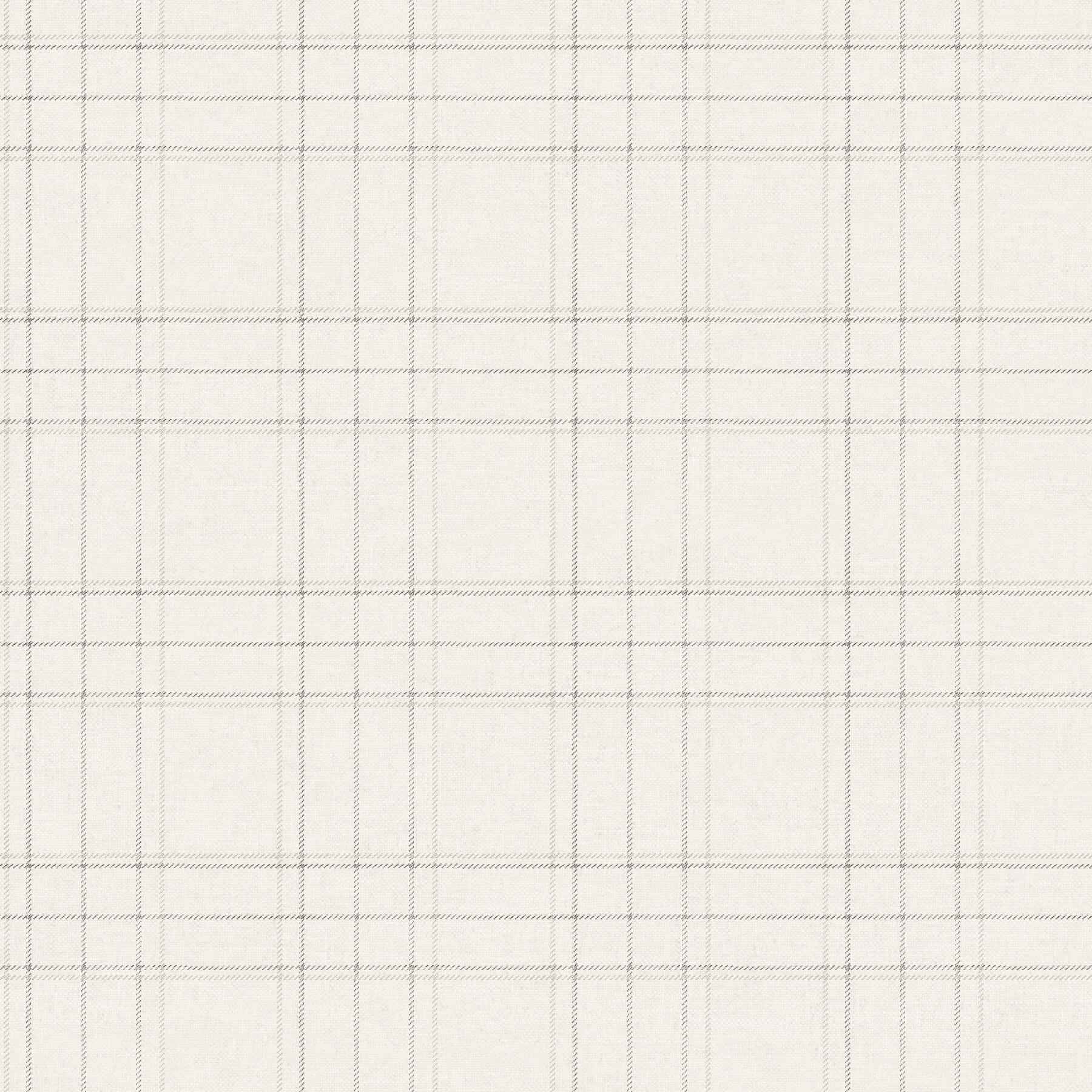 Fox Hollow Ivory Dashed Plaid Wallpaper - York Wallcoverings - 4192-83455