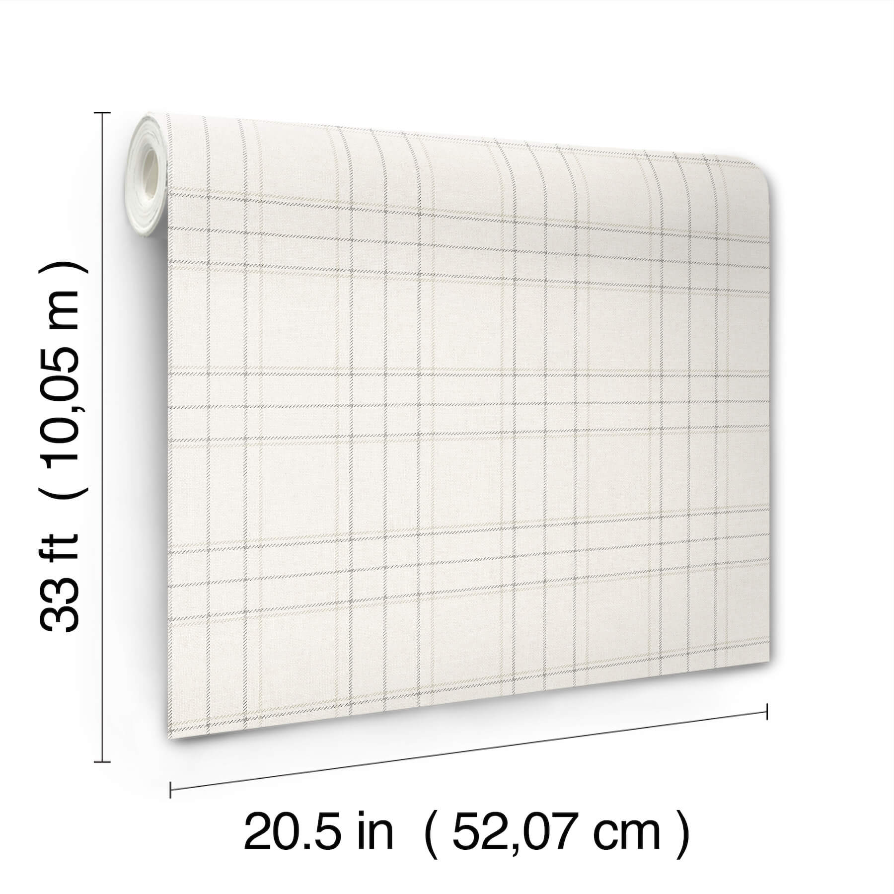 fox-hollow-ivory-dashed-plaid-wallpaper-york-wallcoverings-4192-83455 - York Wallcoverings Wallpaper