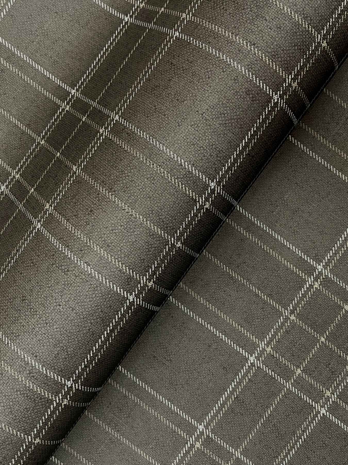 Fox Hollow Charcoal Dashed Plaid Wallpaper - York Wallcoverings - 4192-83457 - York Wallcoverings Wallpaper