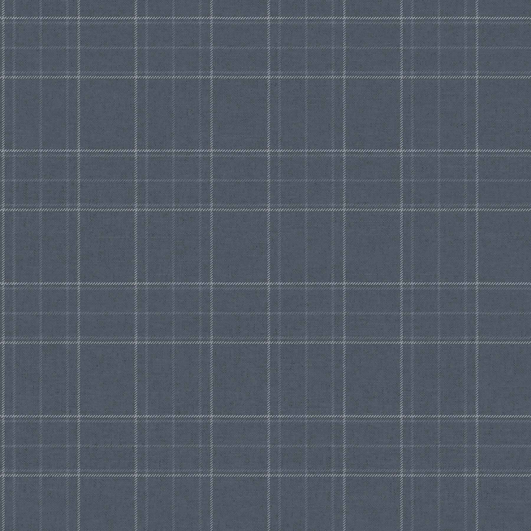 Fox Hollow Dark Blue Dashed Plaid Wallpaper - York Wallcoverings - 4192-83458