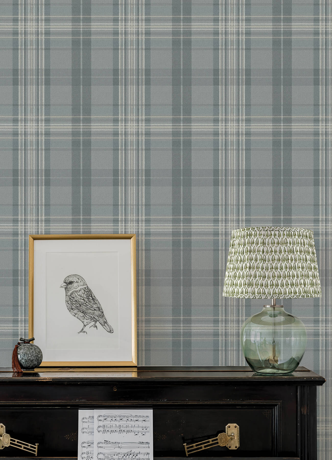 austin-slate-plaid-wallpaper-york-wallcoverings-4192-330214 - York Wallcoverings Wallpaper