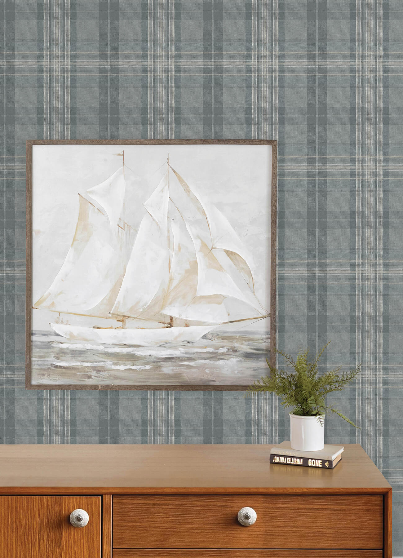 austin-slate-plaid-wallpaper-york-wallcoverings-4192-330214 - York Wallcoverings Wallpaper