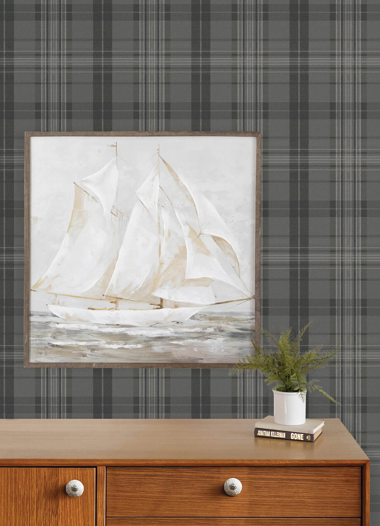 austin-charcoal-plaid-wallpaper-york-wallcoverings-4192-330215 - York Wallcoverings Wallpaper