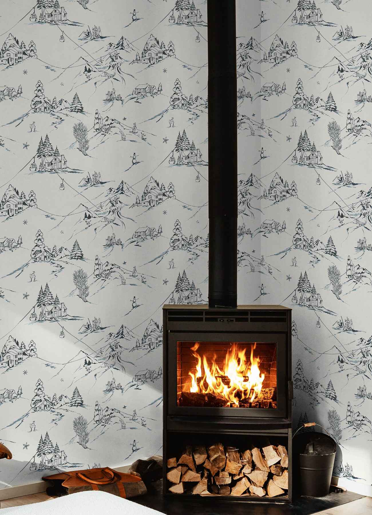 Mountain Side Blue Peel and Stick Wallpaper - York Wallcoverings - NUS6626 - York Wallcoverings Wallpaper