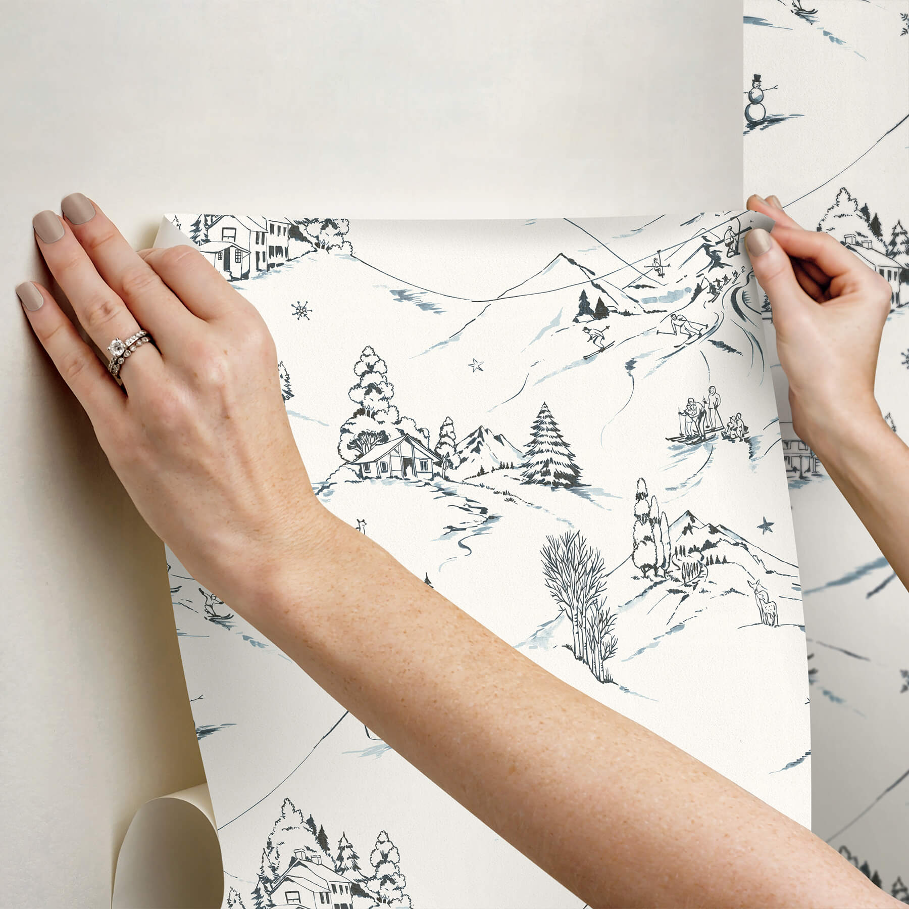 mountain-side-blue-peel-and-stick-wallpaper-york-wallcoverings-nus6626 - York Wallcoverings Wallpaper
