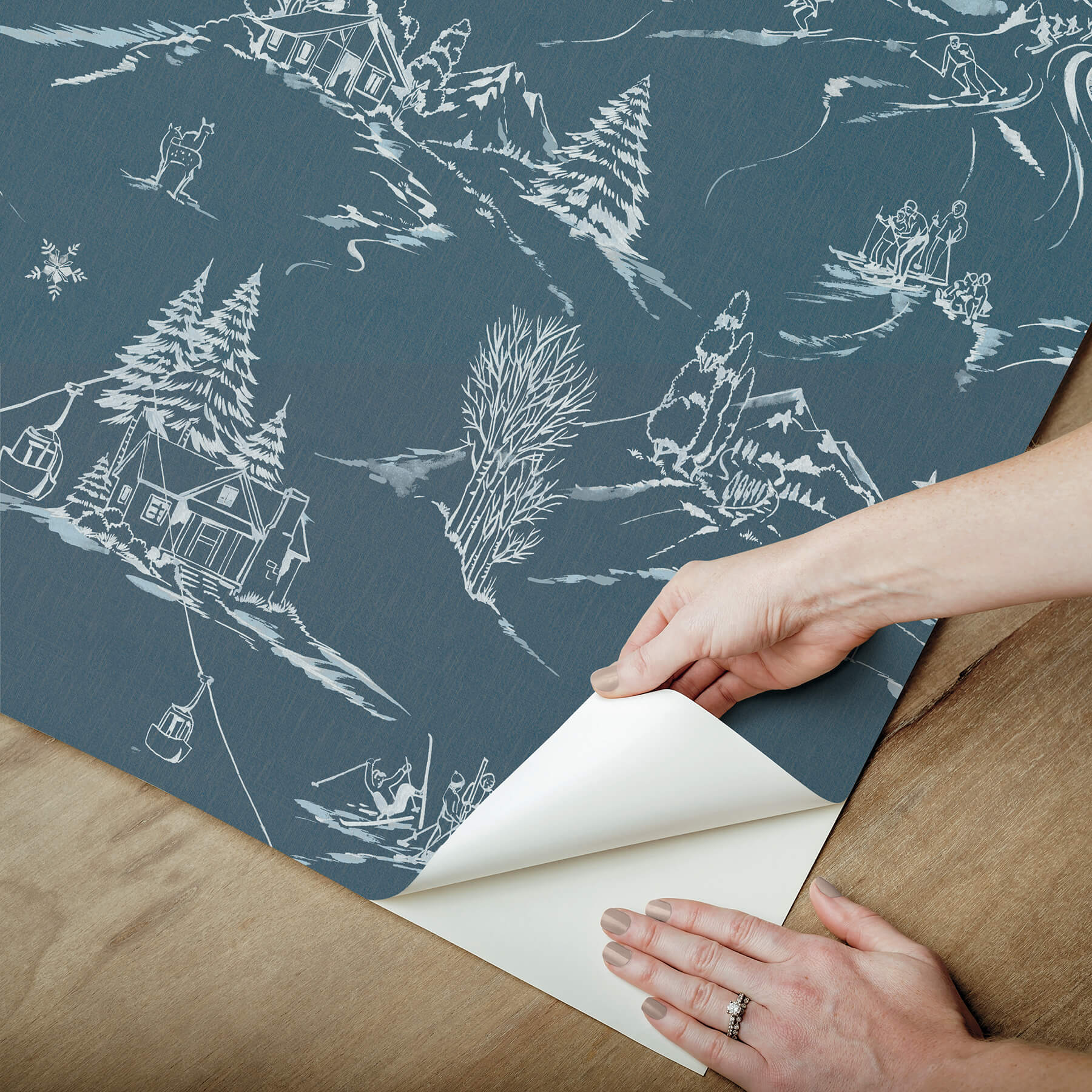 mountain-side-denim-peel-and-stick-wallpaper-york-wallcoverings-nus6627 - York Wallcoverings Wallpaper