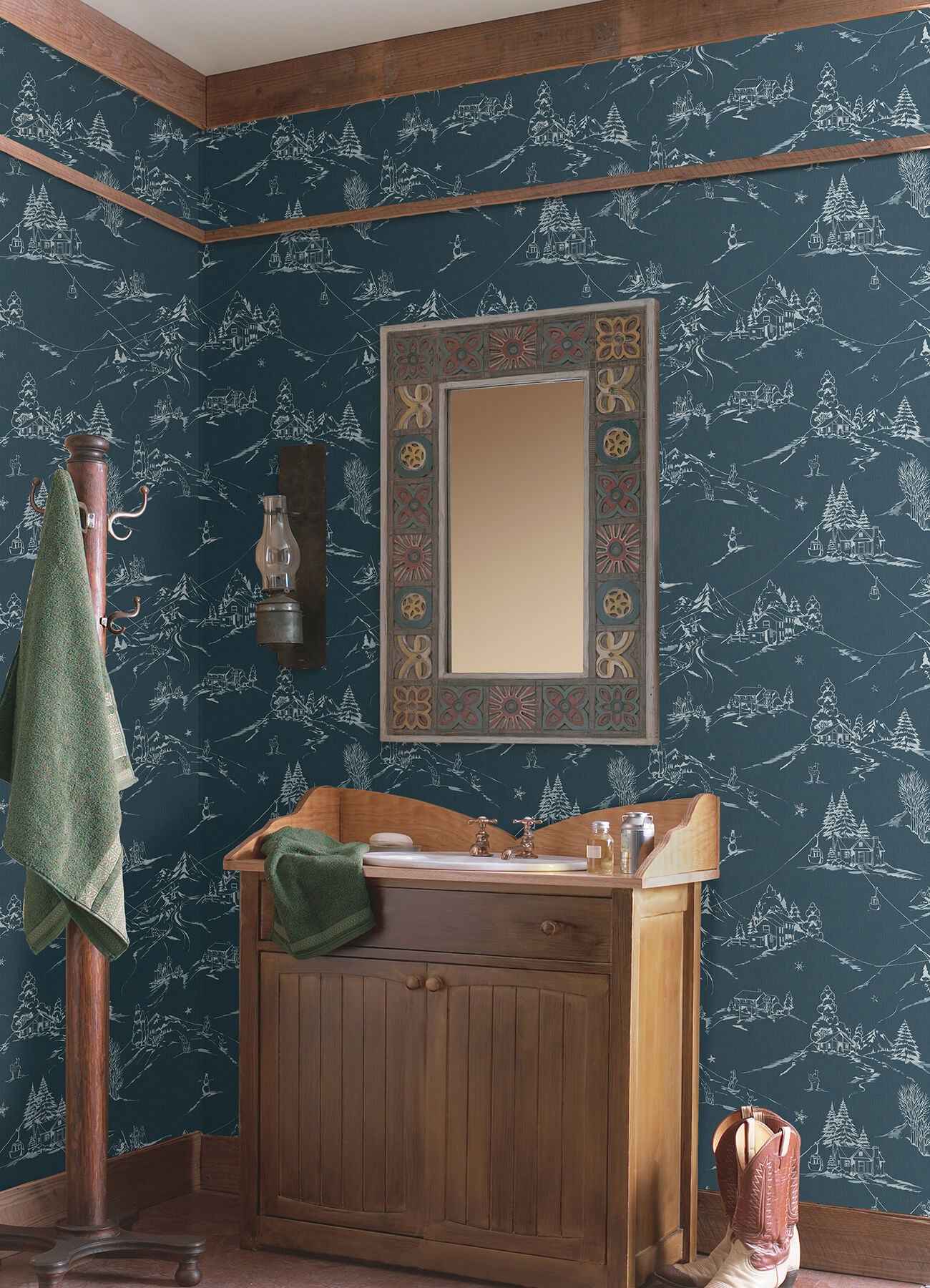 Mountain Side Denim Peel and Stick Wallpaper - York Wallcoverings - NUS6627 - York Wallcoverings Wallpaper