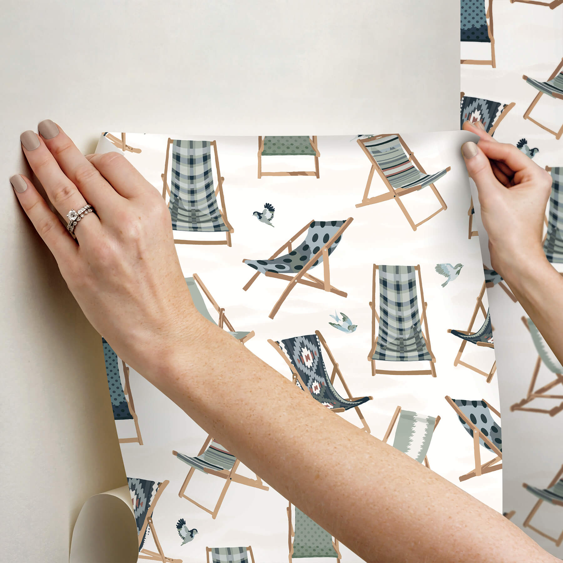 just-lounging-green-peel-and-stick-wallpaper-york-wallcoverings-nus6632 - York Wallcoverings Wallpaper