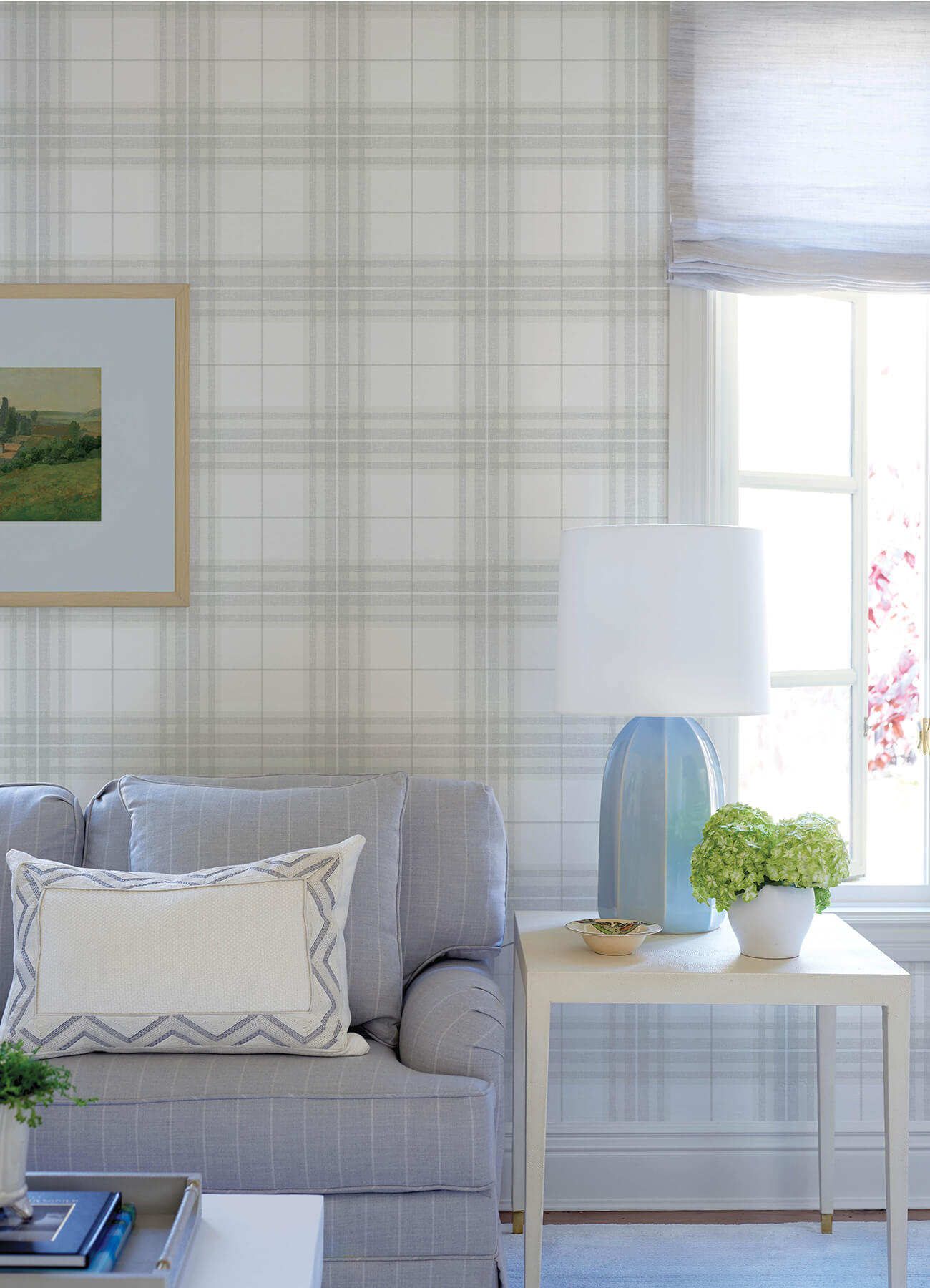 cabin-check-grey-plaid-wallpaper-york-wallcoverings-4192-27693 - York Wallcoverings Wallpaper