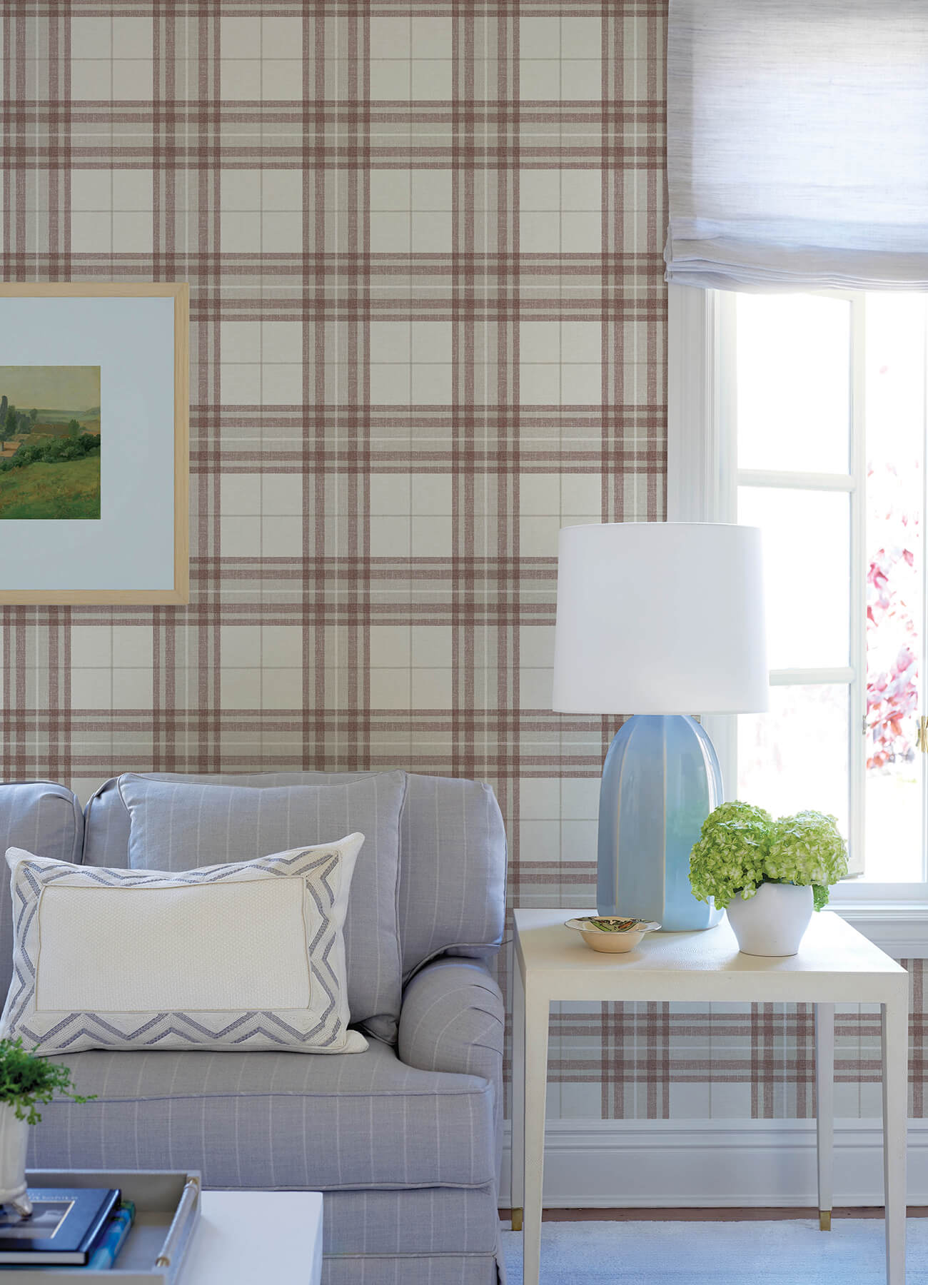 cabin-check-rust-plaid-wallpaper-york-wallcoverings-4192-27696 - York Wallcoverings Wallpaper