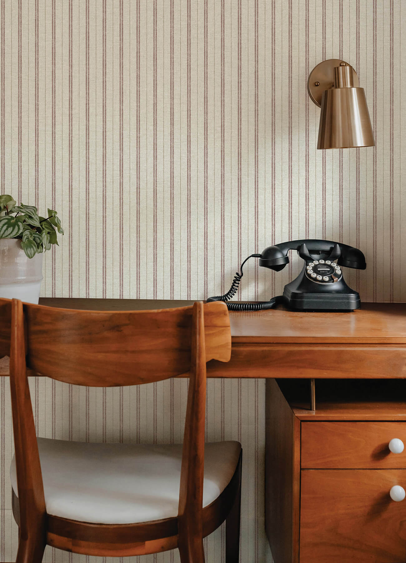 harville-maroon-double-stripe-wallpaper-york-wallcoverings-4192-83428 - York Wallcoverings Wallpaper
