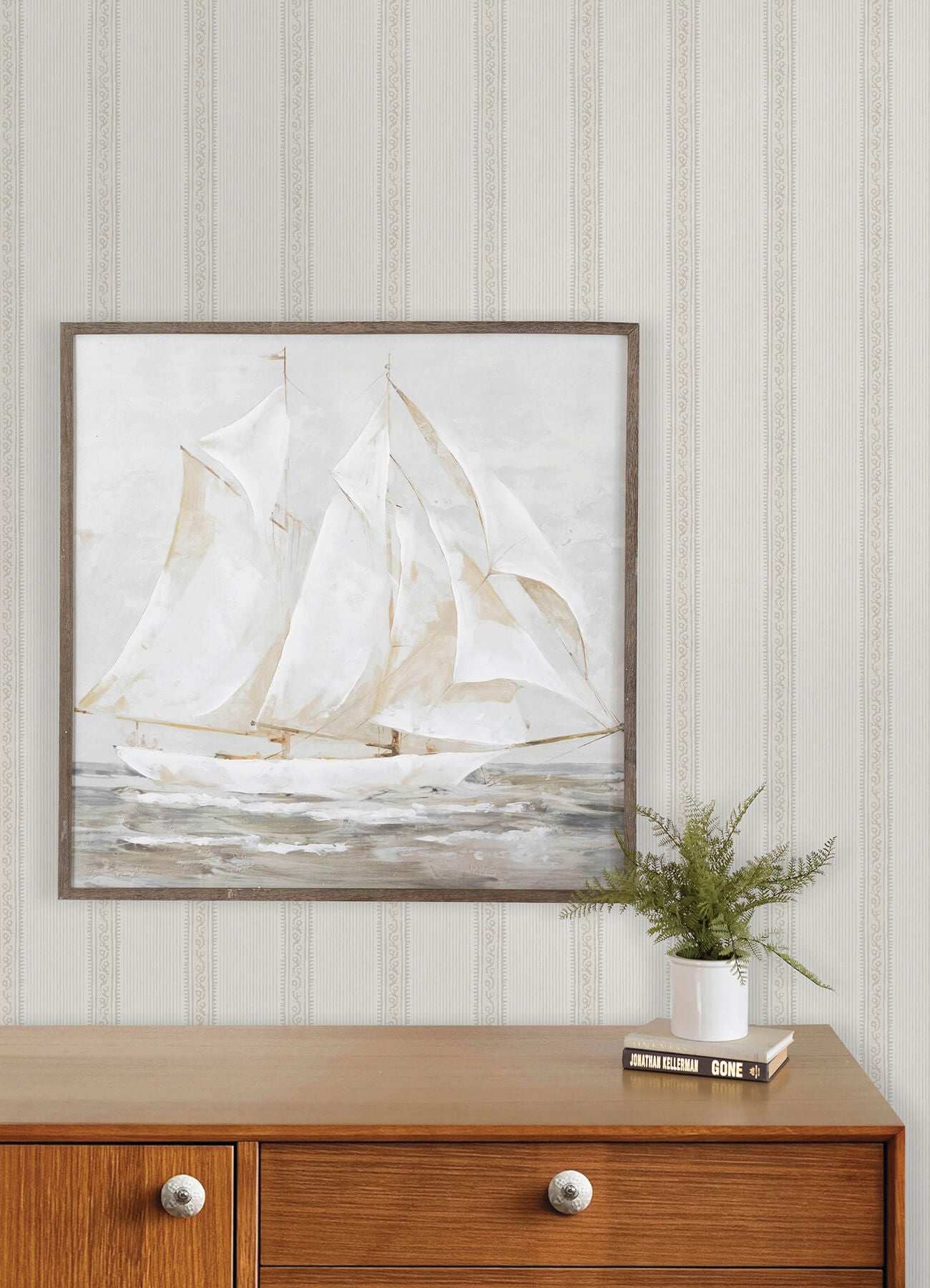 mandevilla-beige-vine-stripe-wallpaper-york-wallcoverings-4192-27691 - York Wallcoverings Wallpaper