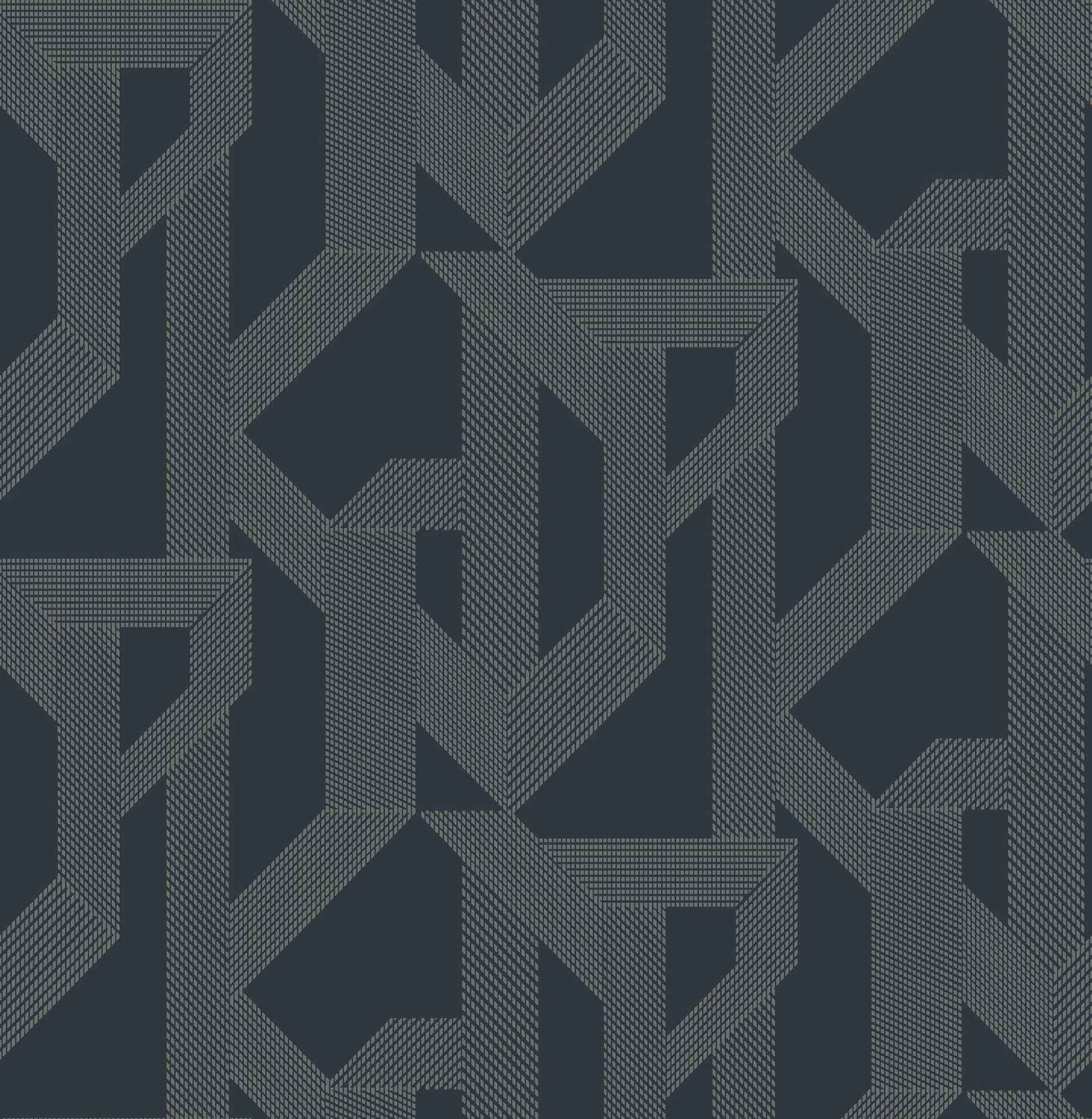 Franz Navy Geometric Wallpaper - York Wallcoverings - 4198-27802 - York Wallcoverings Wallpaper