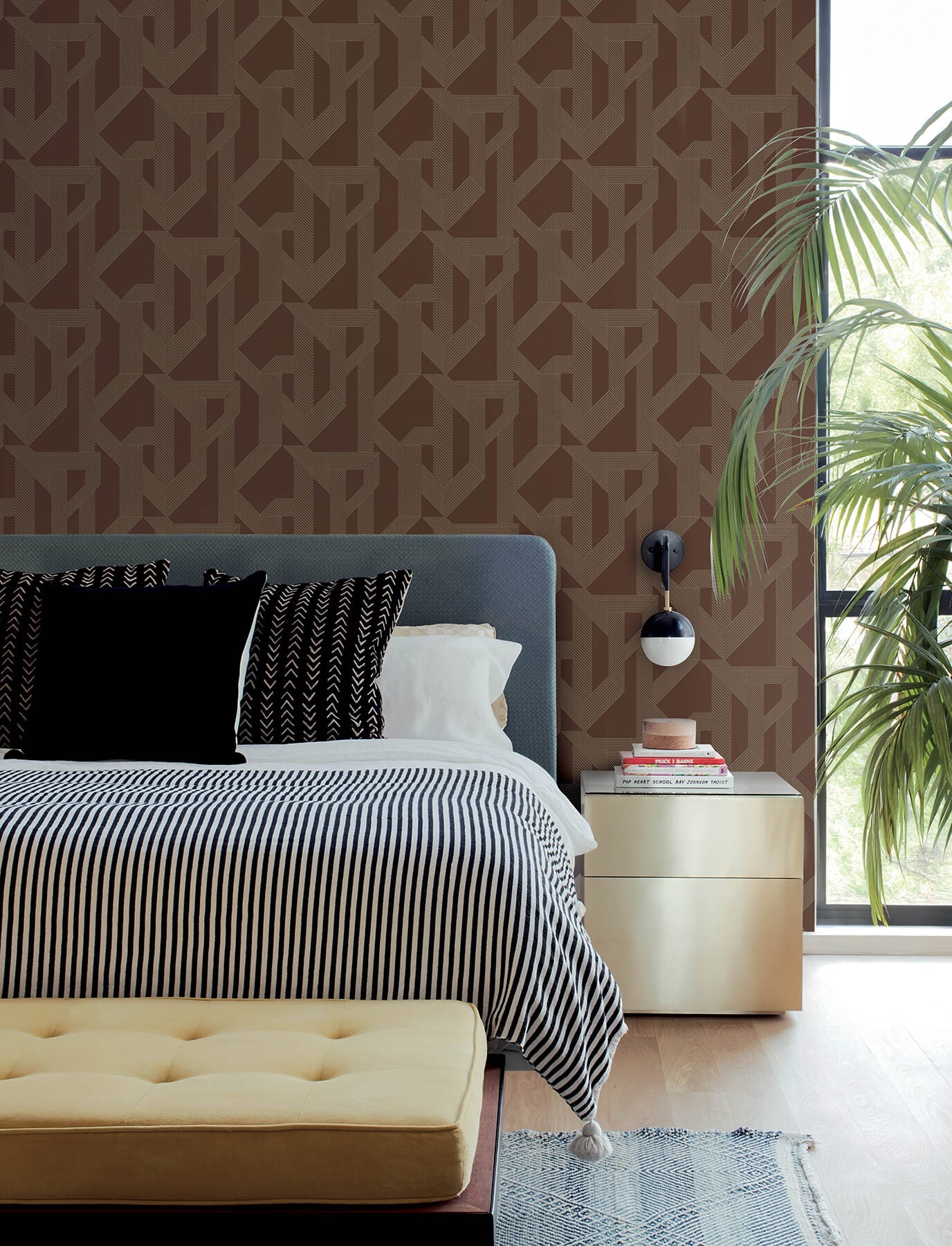 franz-maroon-geometric-wallpaper-york-wallcoverings-4198-27804 - York Wallcoverings Wallpaper