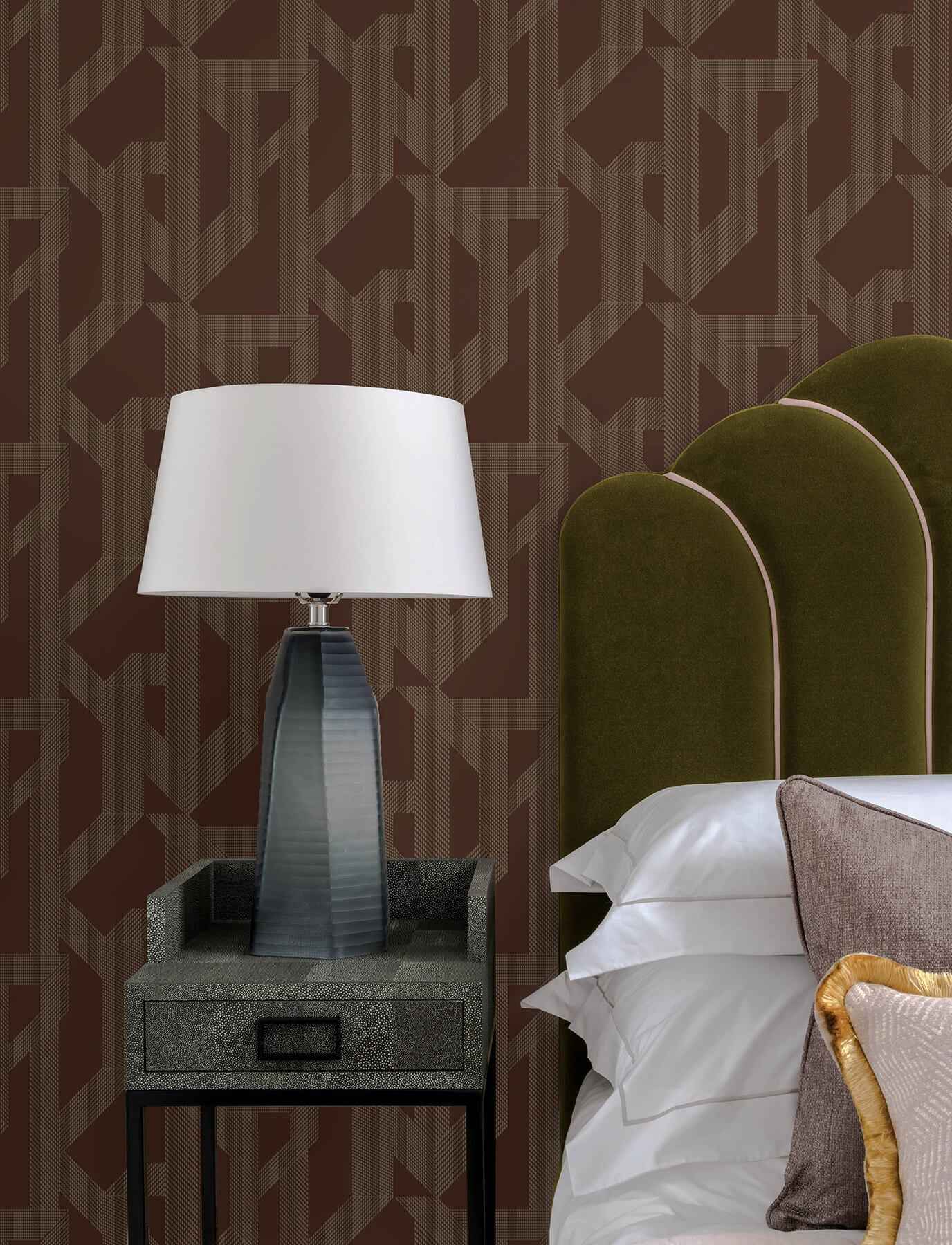 Franz Maroon Geometric Wallpaper - York Wallcoverings - 4198-27804 - York Wallcoverings Wallpaper