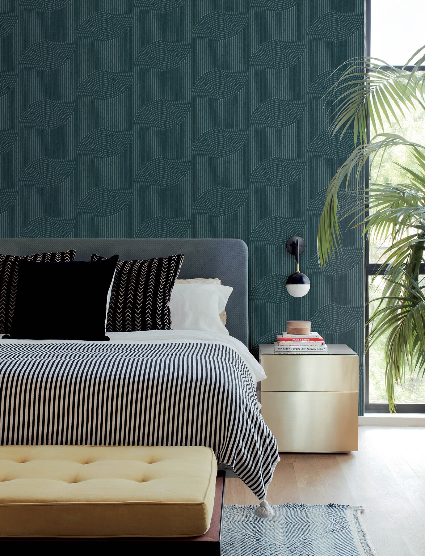 braddock-teal-rhythmic-flow-wallpaper-york-wallcoverings-4198-27806 - York Wallcoverings Wallpaper