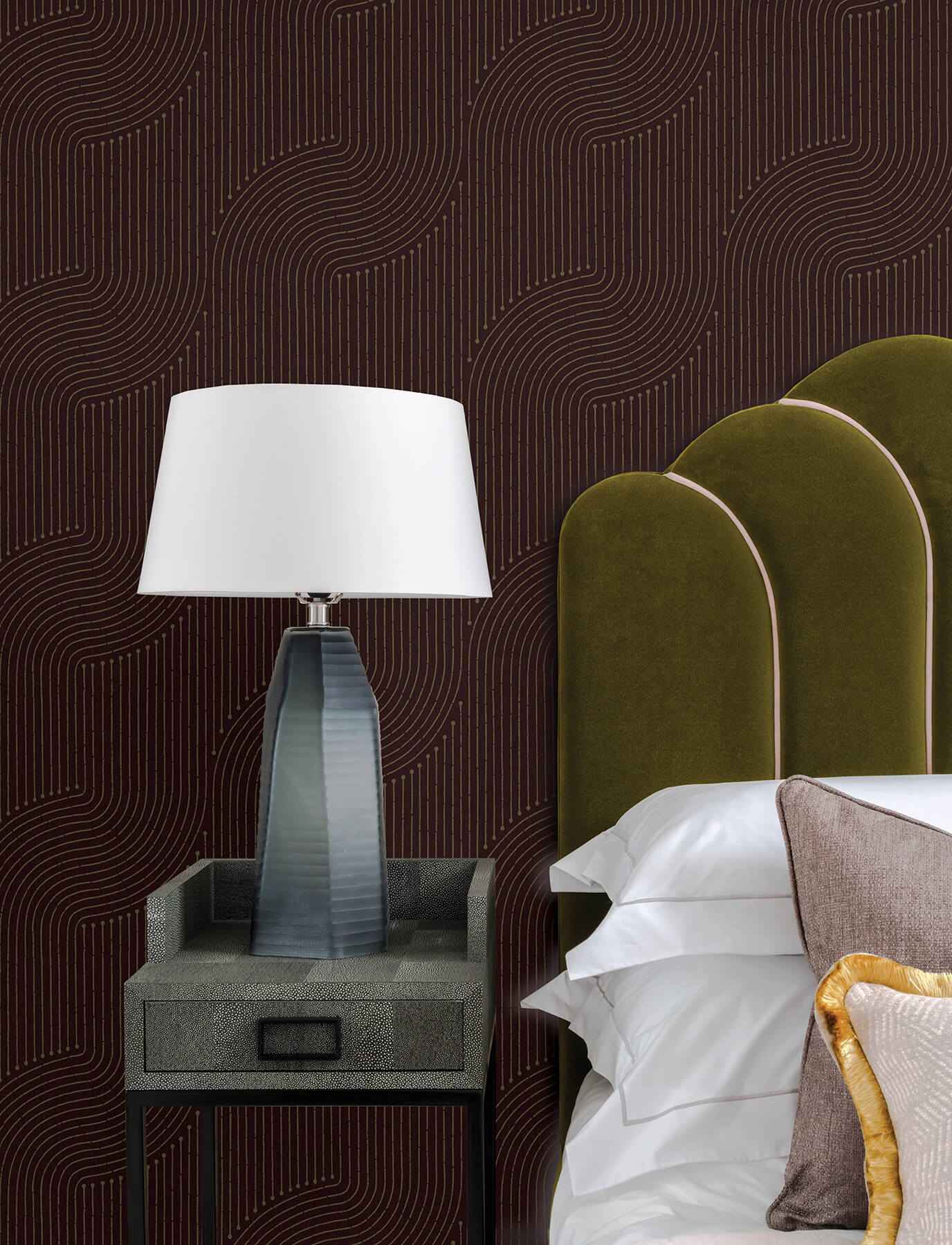 Braddock Merlot Rhythmic Flow Wallpaper - York Wallcoverings - 4198-27807 - York Wallcoverings Wallpaper
