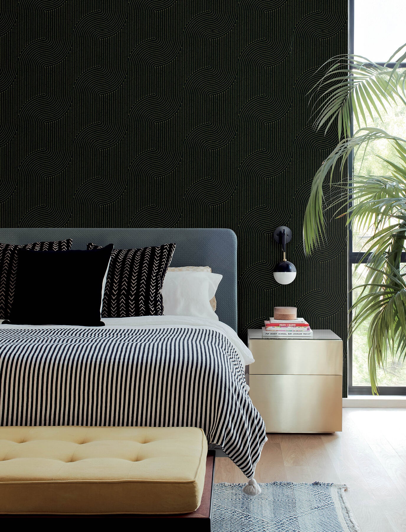 braddock-black-rhythmic-flow-wallpaper-york-wallcoverings-4198-27808 - York Wallcoverings Wallpaper