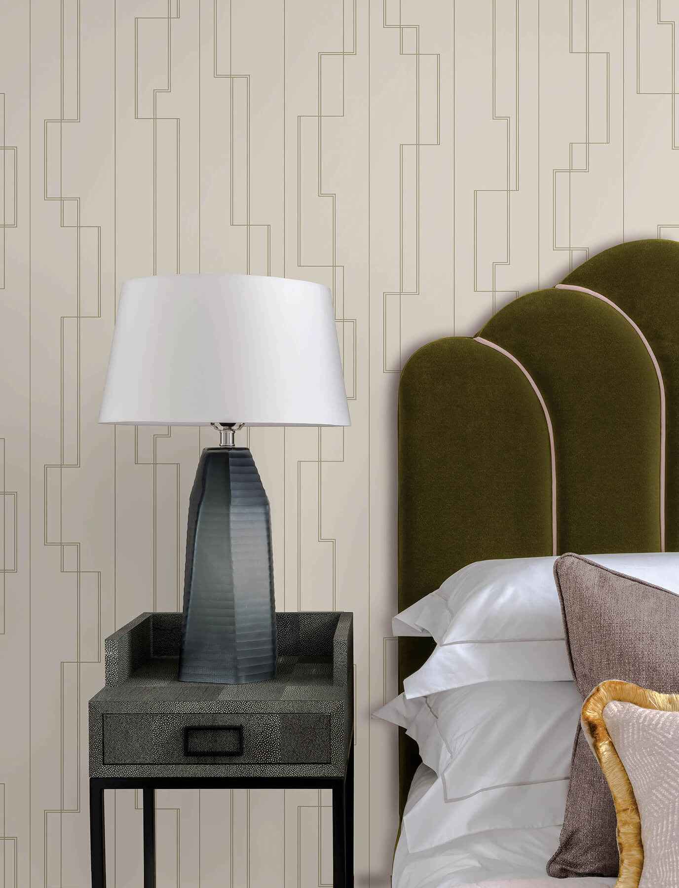 Anson Ivory Deco Detailing Wallpaper - York Wallcoverings - 4198-27810 - York Wallcoverings Wallpaper