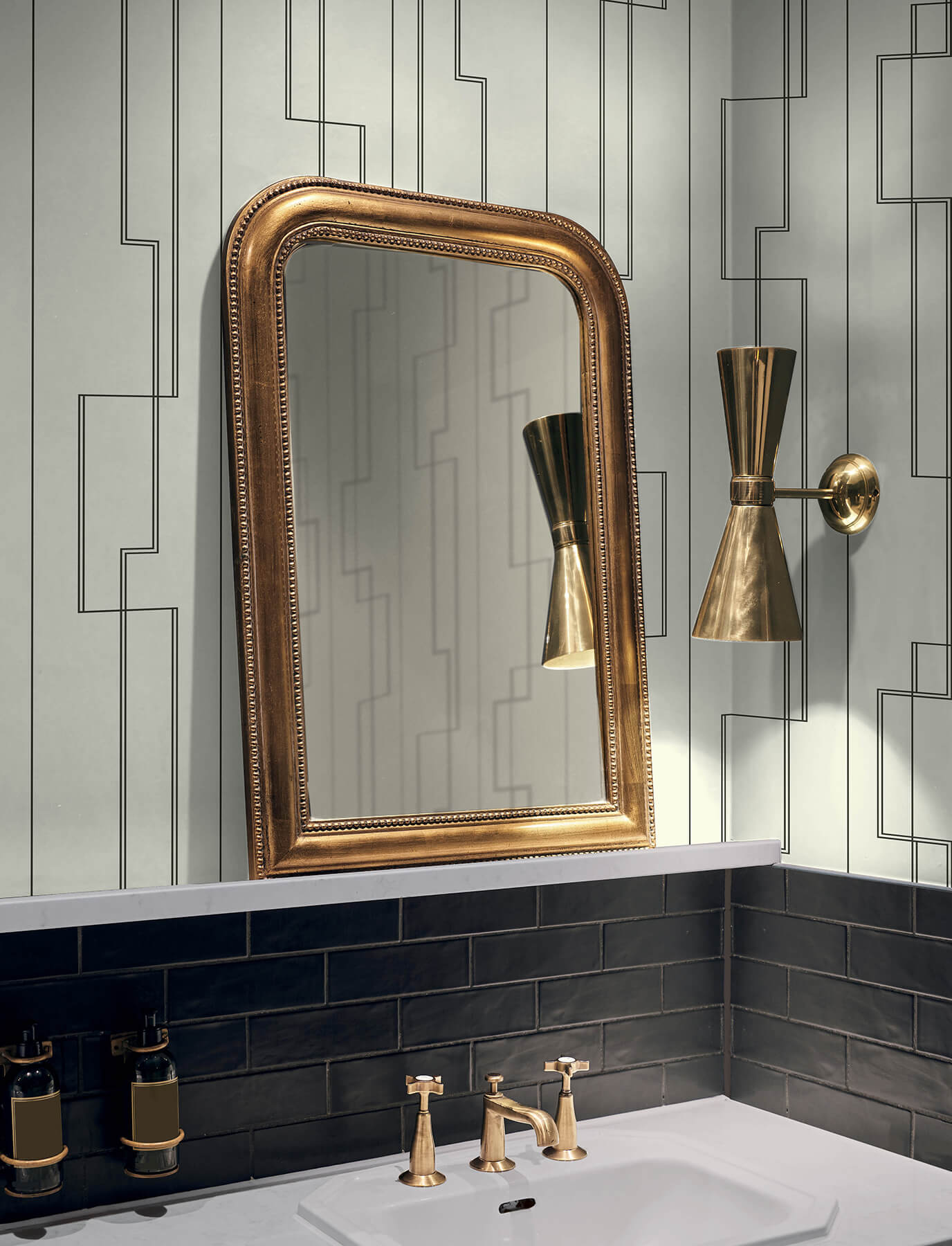 anson-black-deco-detailing-wallpaper-york-wallcoverings-4198-27811 - York Wallcoverings Wallpaper