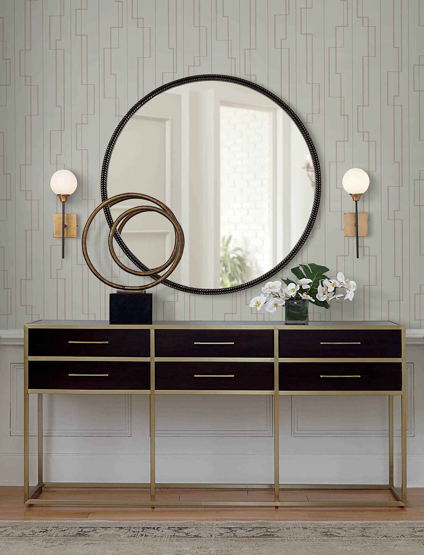 Anson Taupe Deco Detailing Wallpaper - York Wallcoverings - 4198-27812 - York Wallcoverings Wallpaper