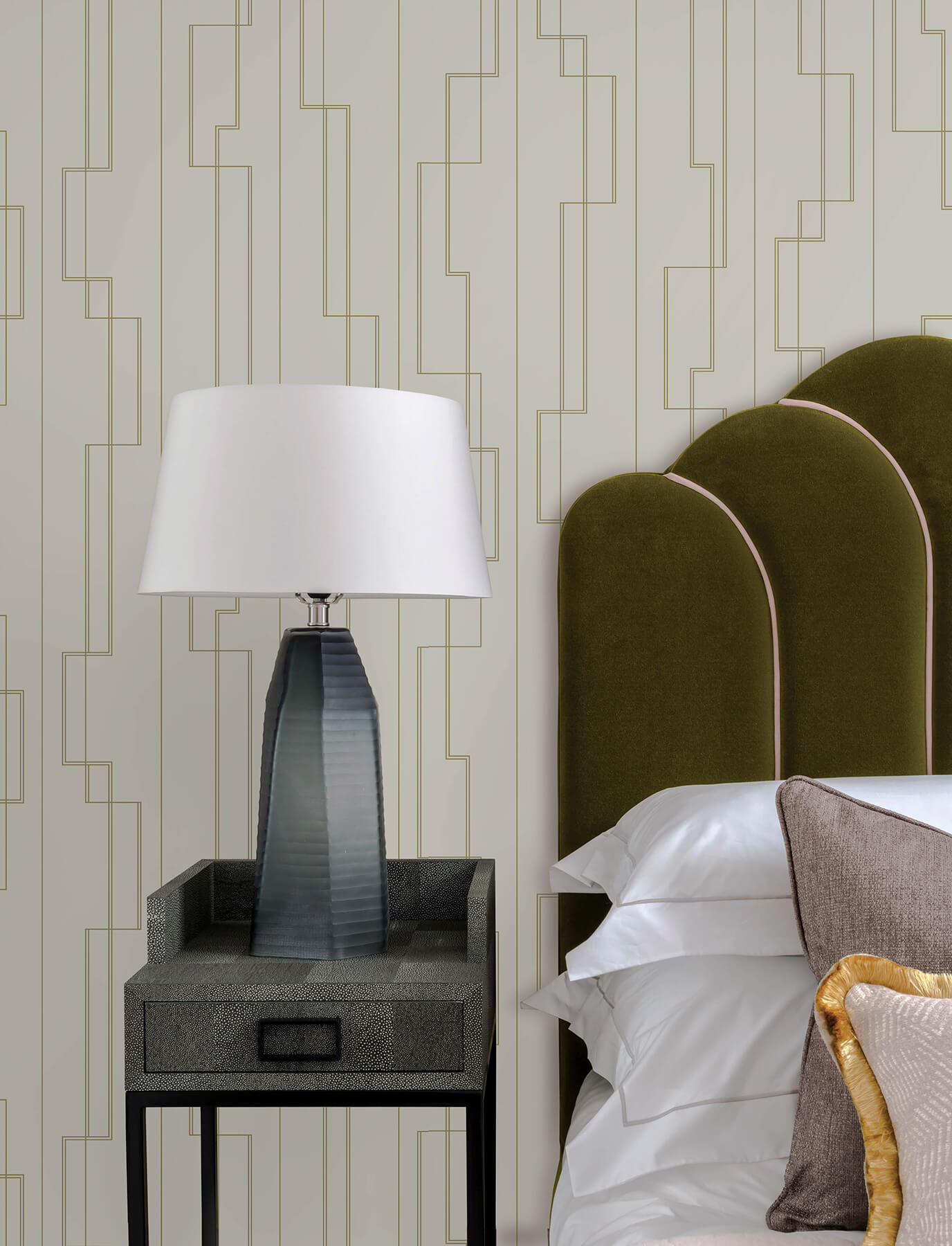 anson-taupe-deco-detailing-wallpaper-york-wallcoverings-4198-27812 - York Wallcoverings Wallpaper