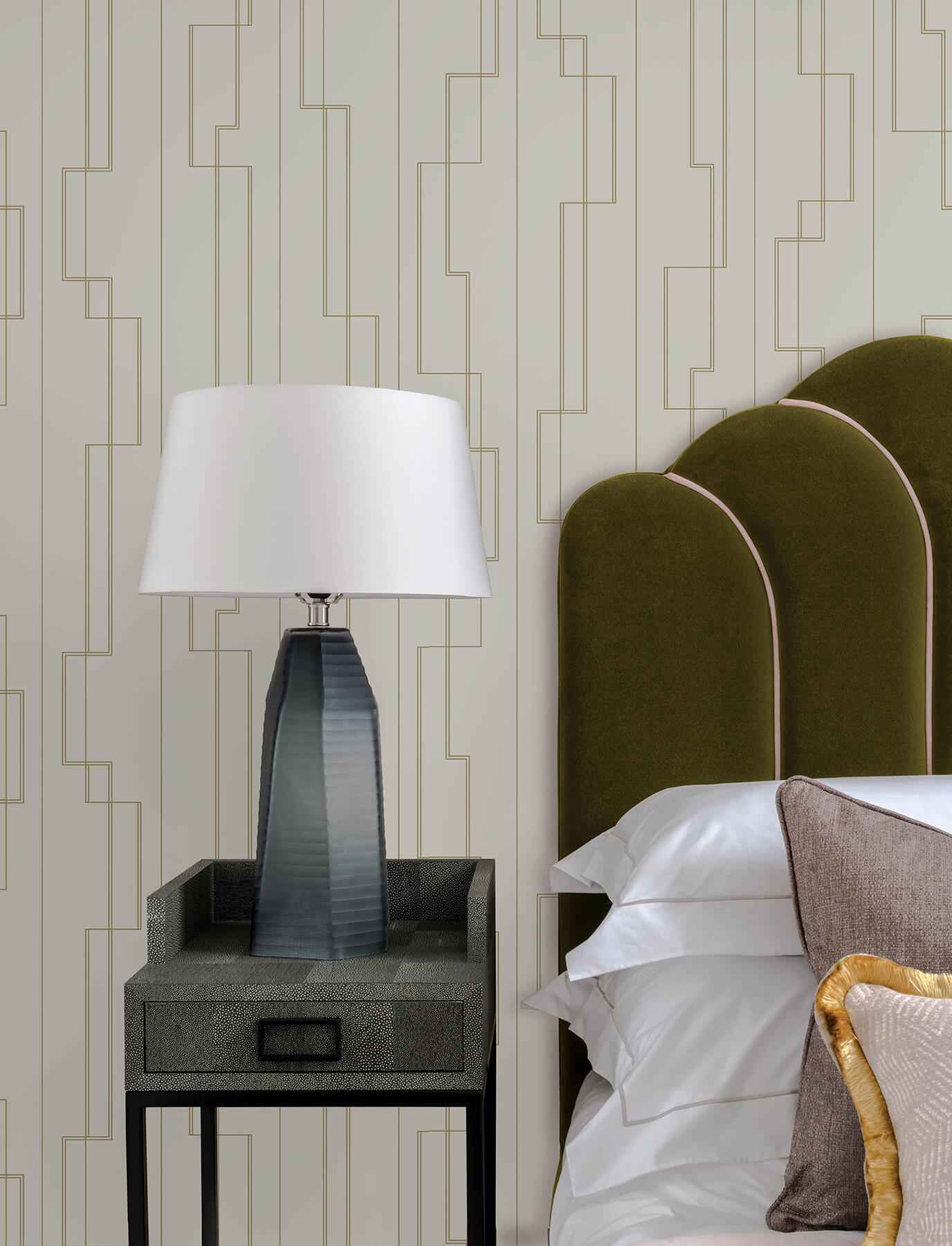 Anson Taupe Deco Detailing Wallpaper - York Wallcoverings - 4198-27812 - York Wallcoverings Wallpaper