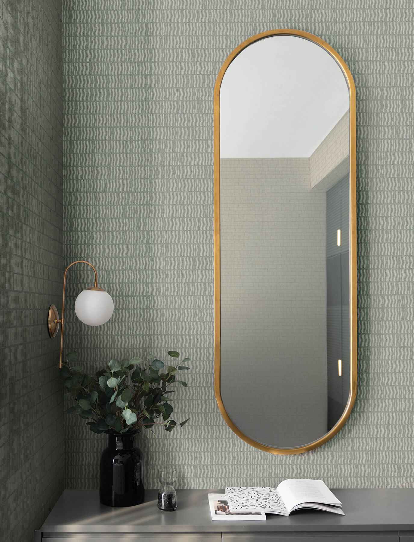 Collis Green Squiggle Stripe Wallpaper - York Wallcoverings - 4198-27818 - York Wallcoverings Wallpaper