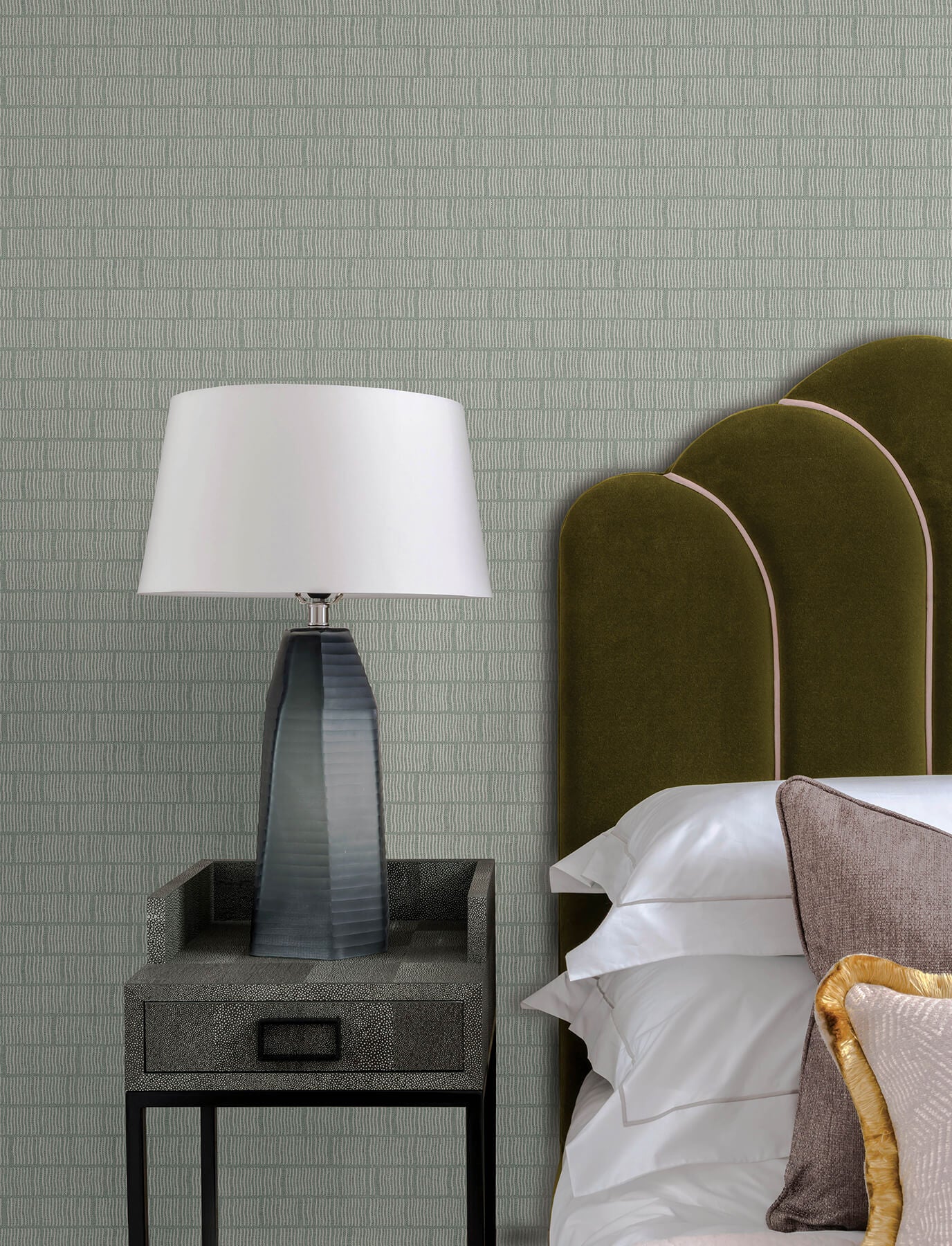 collis-green-squiggle-stripe-wallpaper-york-wallcoverings-4198-27818 - York Wallcoverings Wallpaper