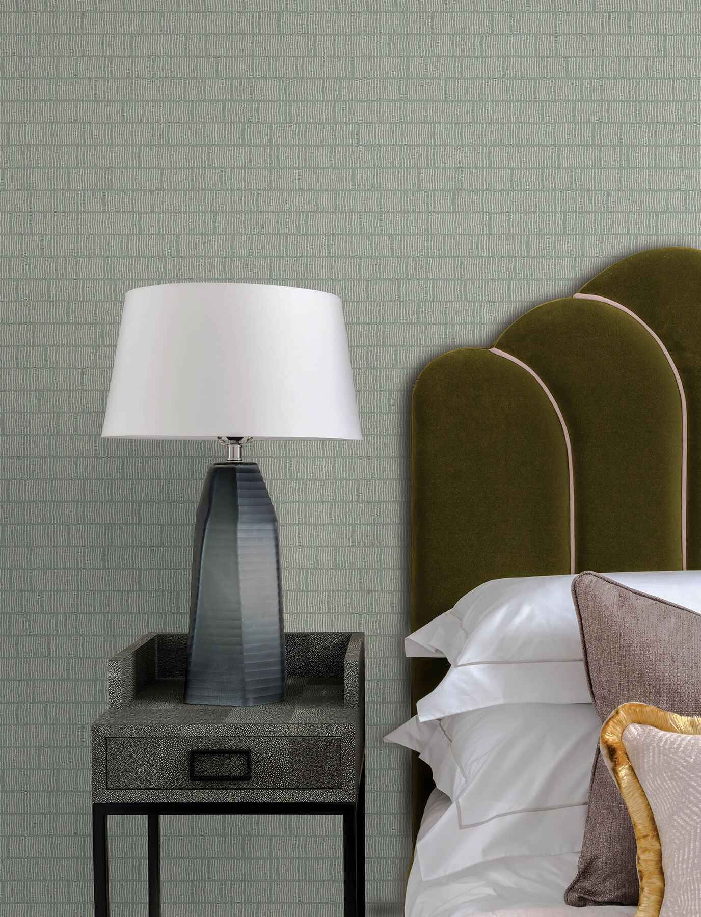 Collis Green Squiggle Stripe Wallpaper - York Wallcoverings - 4198-27818 - York Wallcoverings Wallpaper