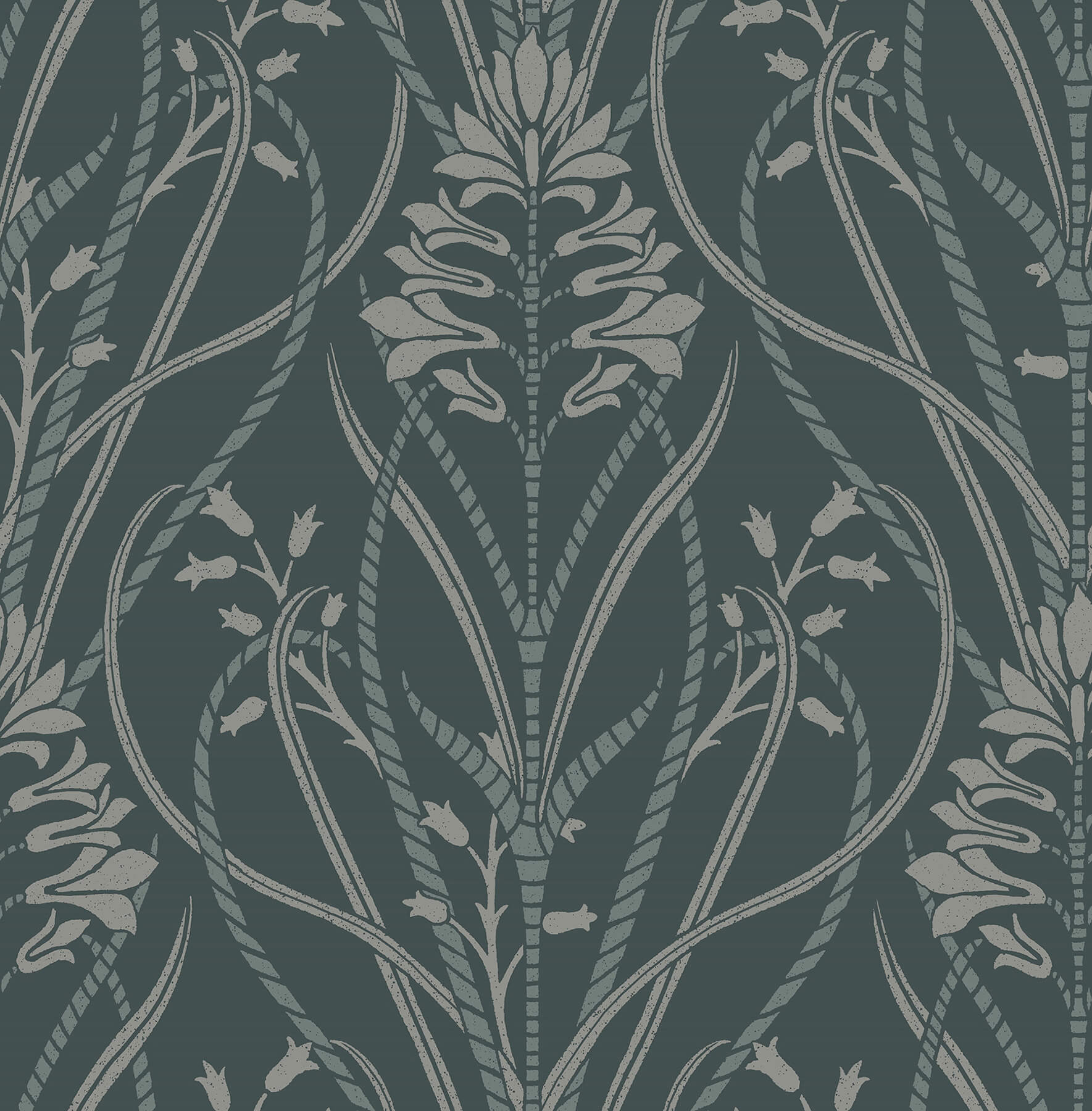 rosalind-teal-iris-damask-wallpaper-york-wallcoverings-4198-27820 - York Wallcoverings Wallpaper