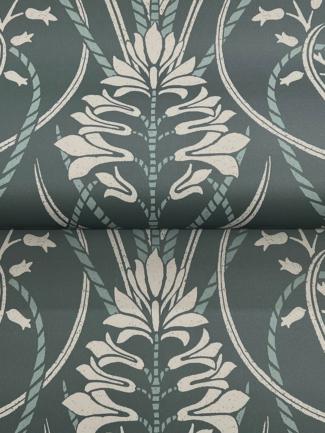 rosalind-teal-iris-damask-wallpaper-york-wallcoverings-4198-27820 - York Wallcoverings Wallpaper