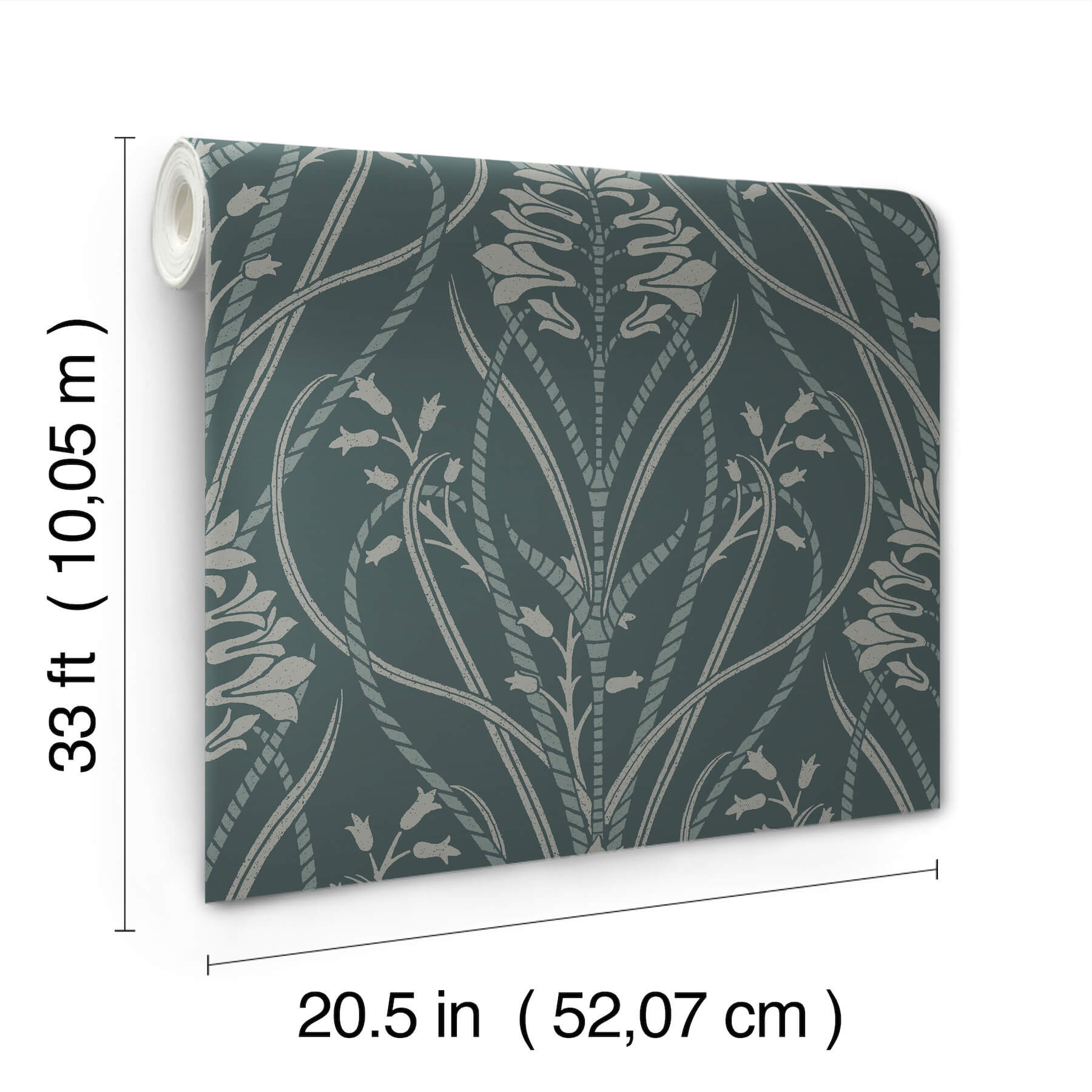 rosalind-teal-iris-damask-wallpaper-york-wallcoverings-4198-27820 - York Wallcoverings Wallpaper