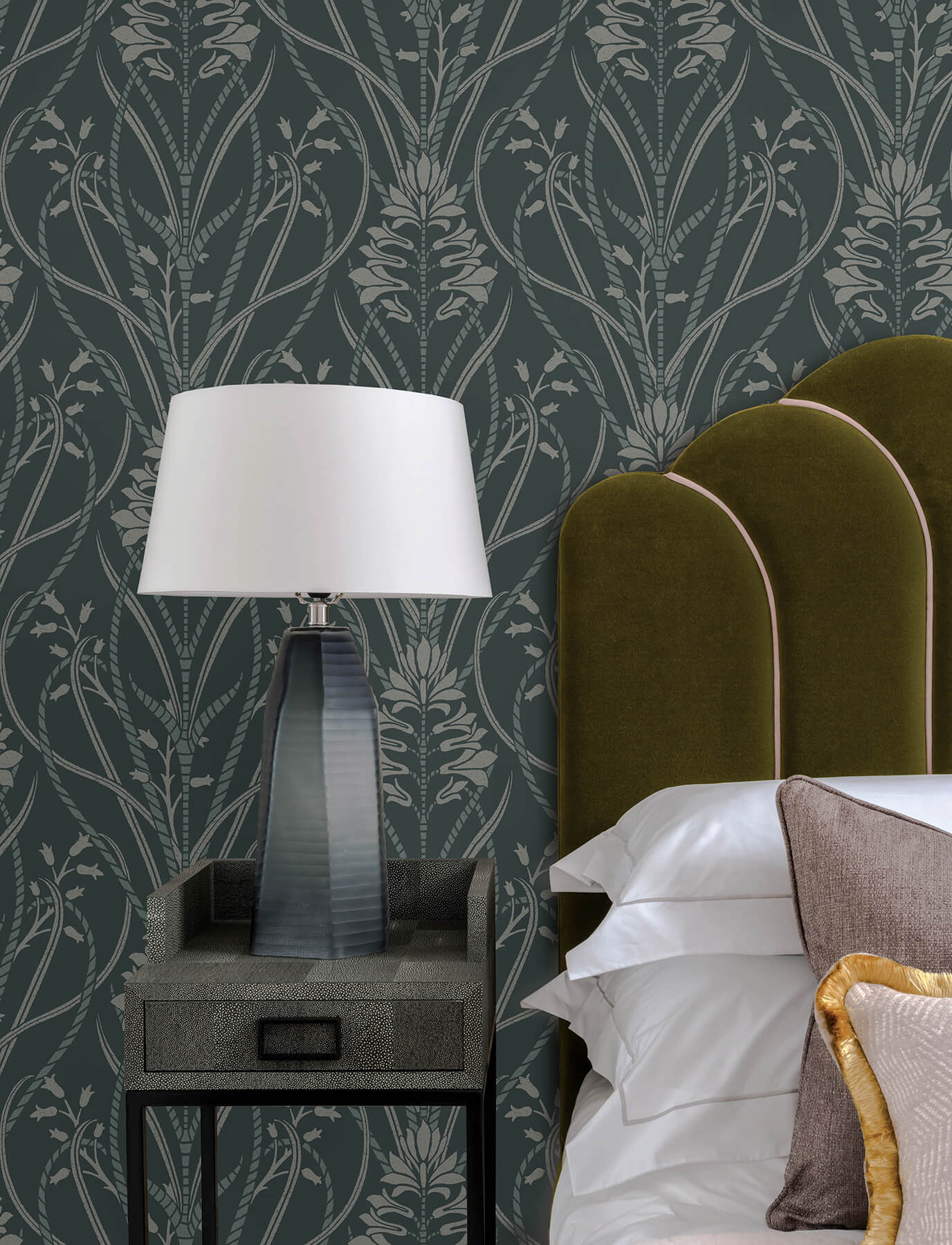 rosalind-teal-iris-damask-wallpaper-york-wallcoverings-4198-27820 - York Wallcoverings Wallpaper