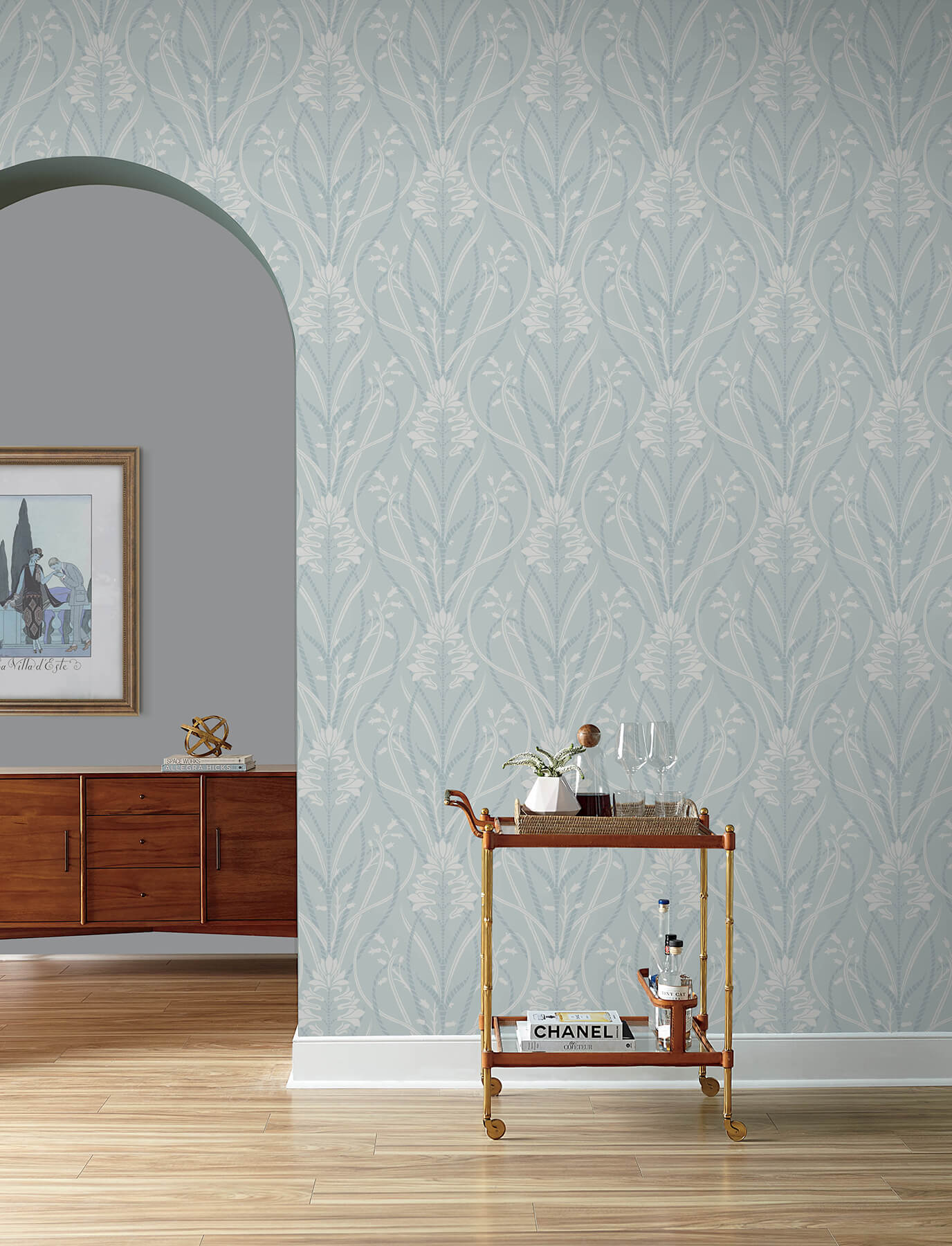 rosalind-sky-blue-iris-damask-wallpaper-york-wallcoverings-4198-27821 - York Wallcoverings Wallpaper