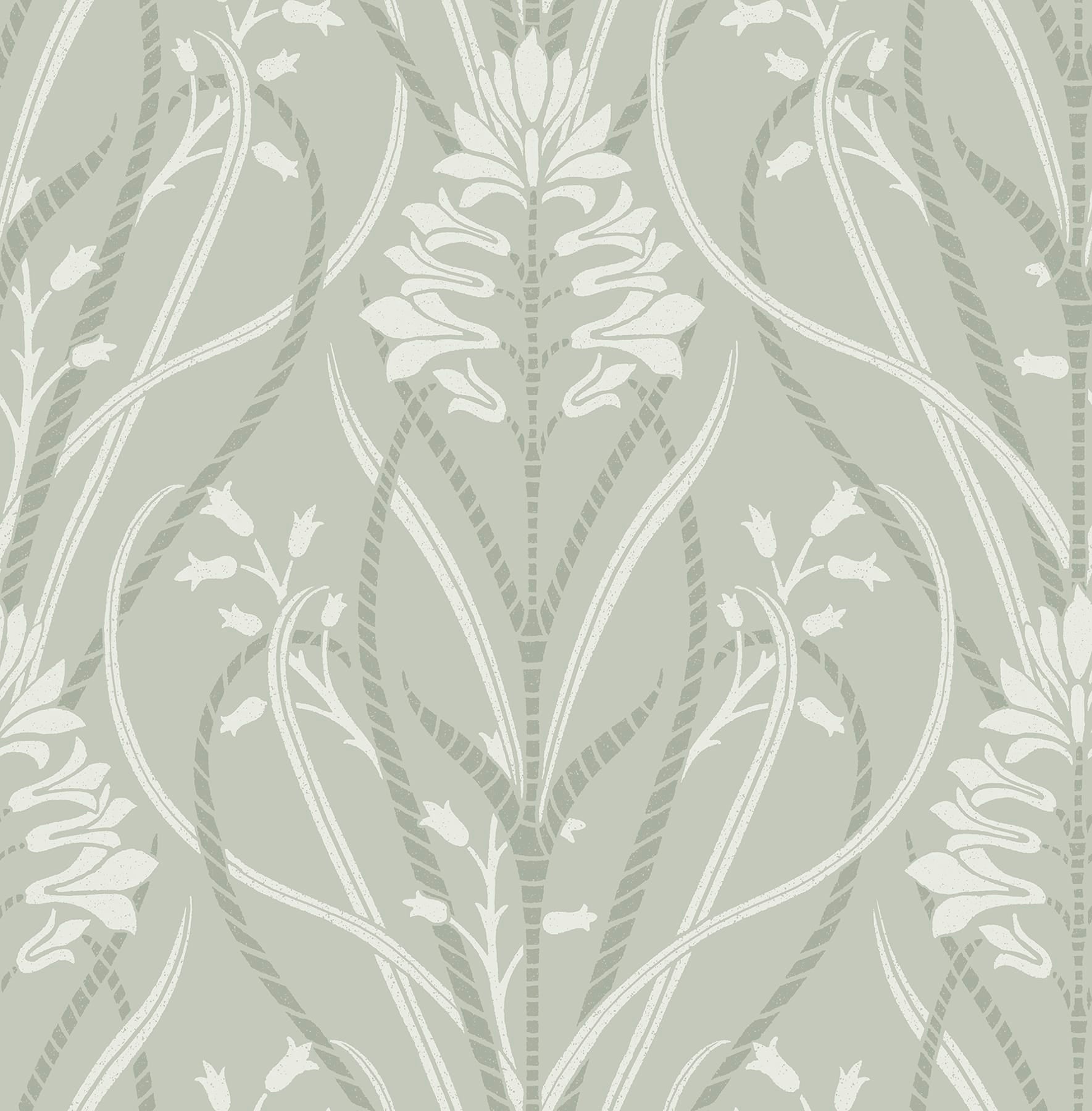 rosalind-sage-iris-damask-wallpaper-york-wallcoverings-4198-27822 - York Wallpaper Wallpaper