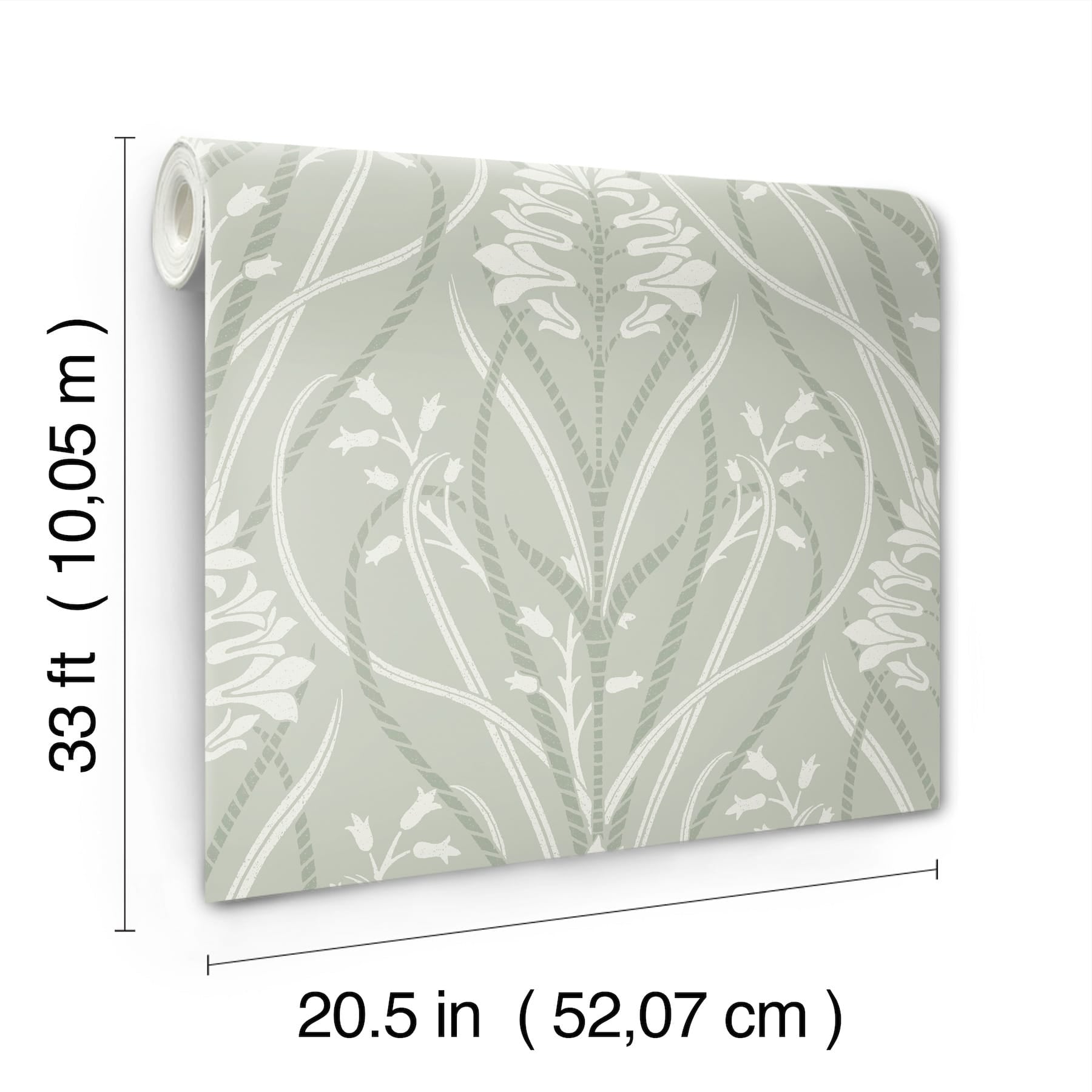 rosalind-sage-iris-damask-wallpaper-york-wallcoverings-4198-27822 - York Wallpaper Wallpaper
