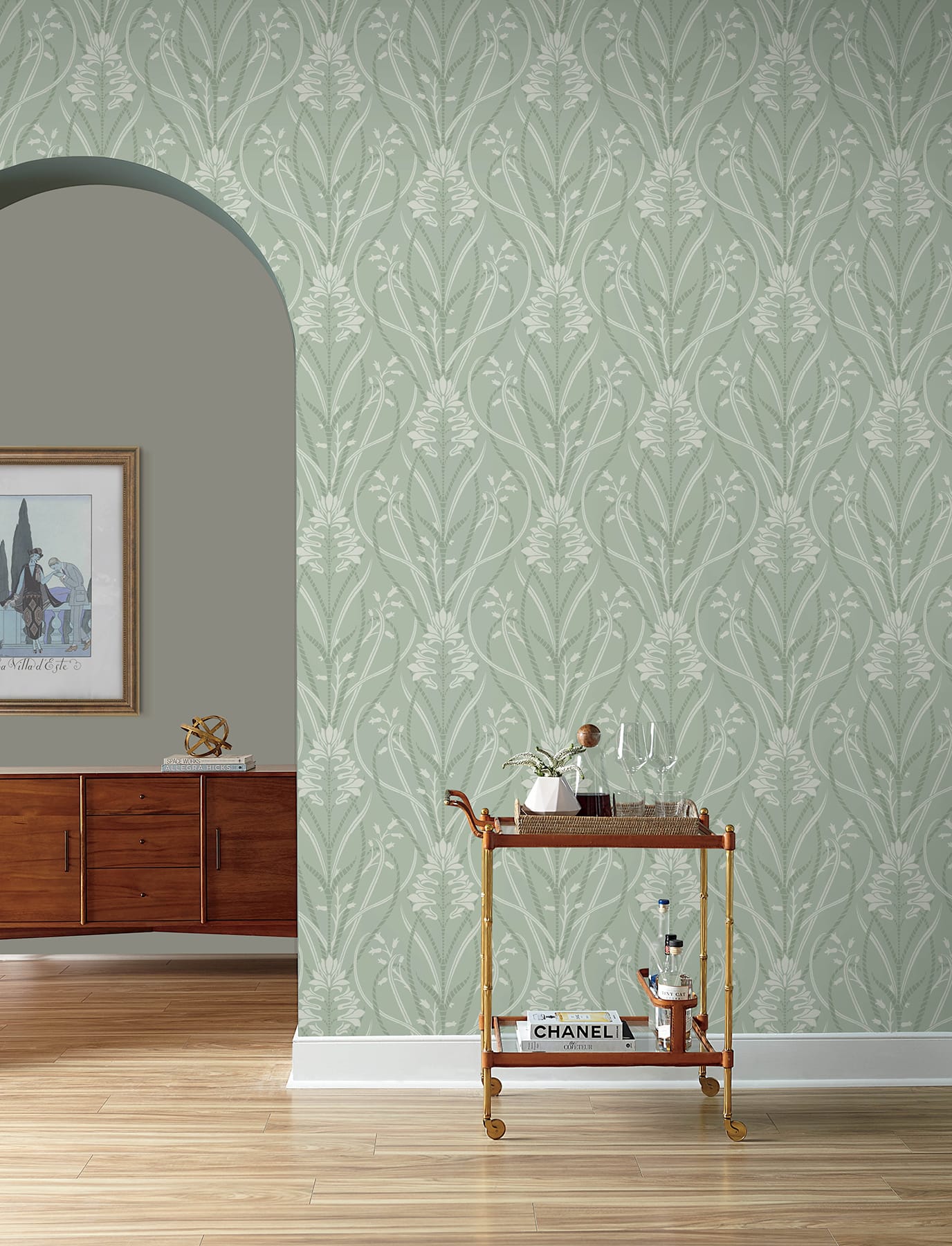 rosalind-sage-iris-damask-wallpaper-york-wallcoverings-4198-27822 - York Wallpaper Wallpaper