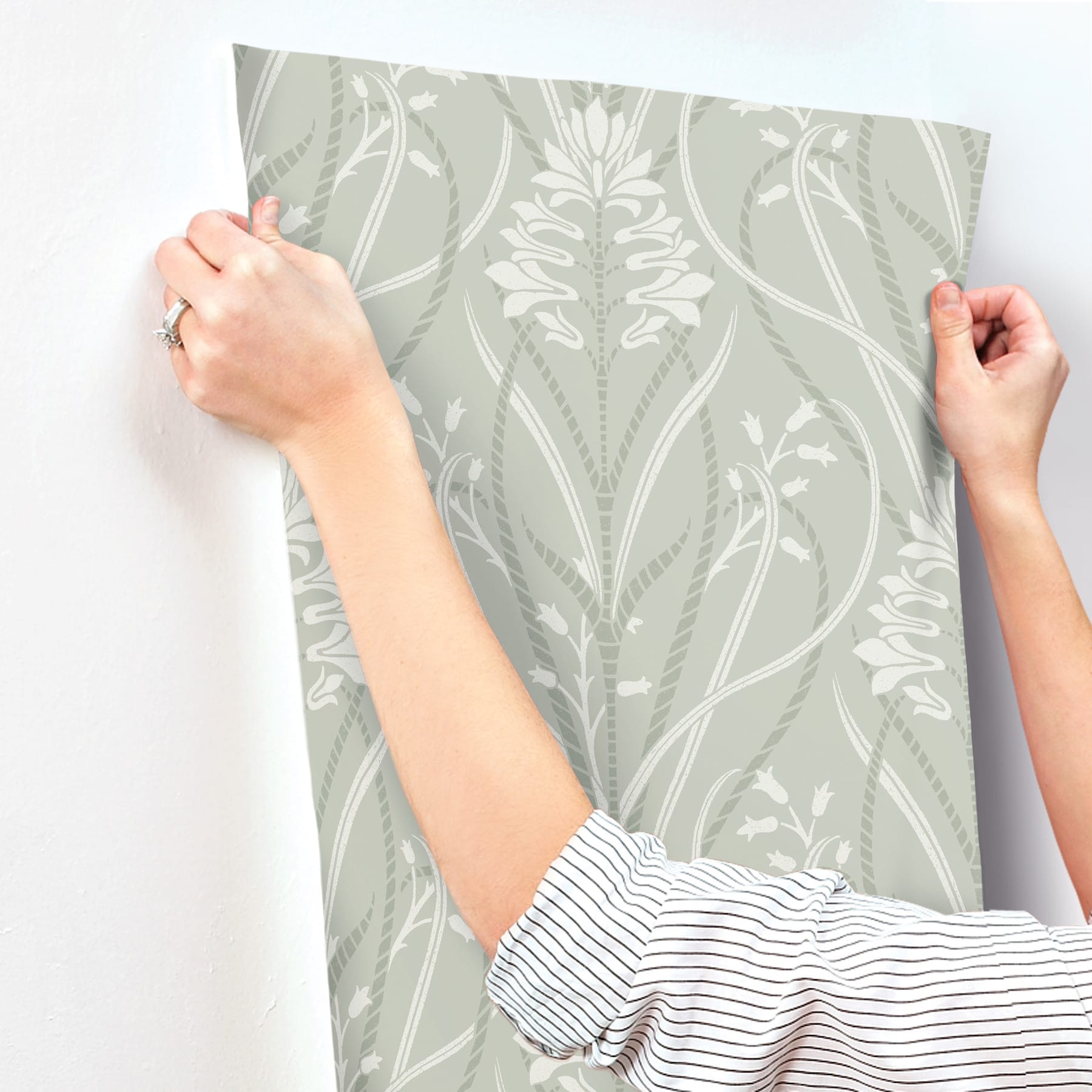rosalind-sage-iris-damask-wallpaper-york-wallcoverings-4198-27822 - York Wallpaper Wallpaper
