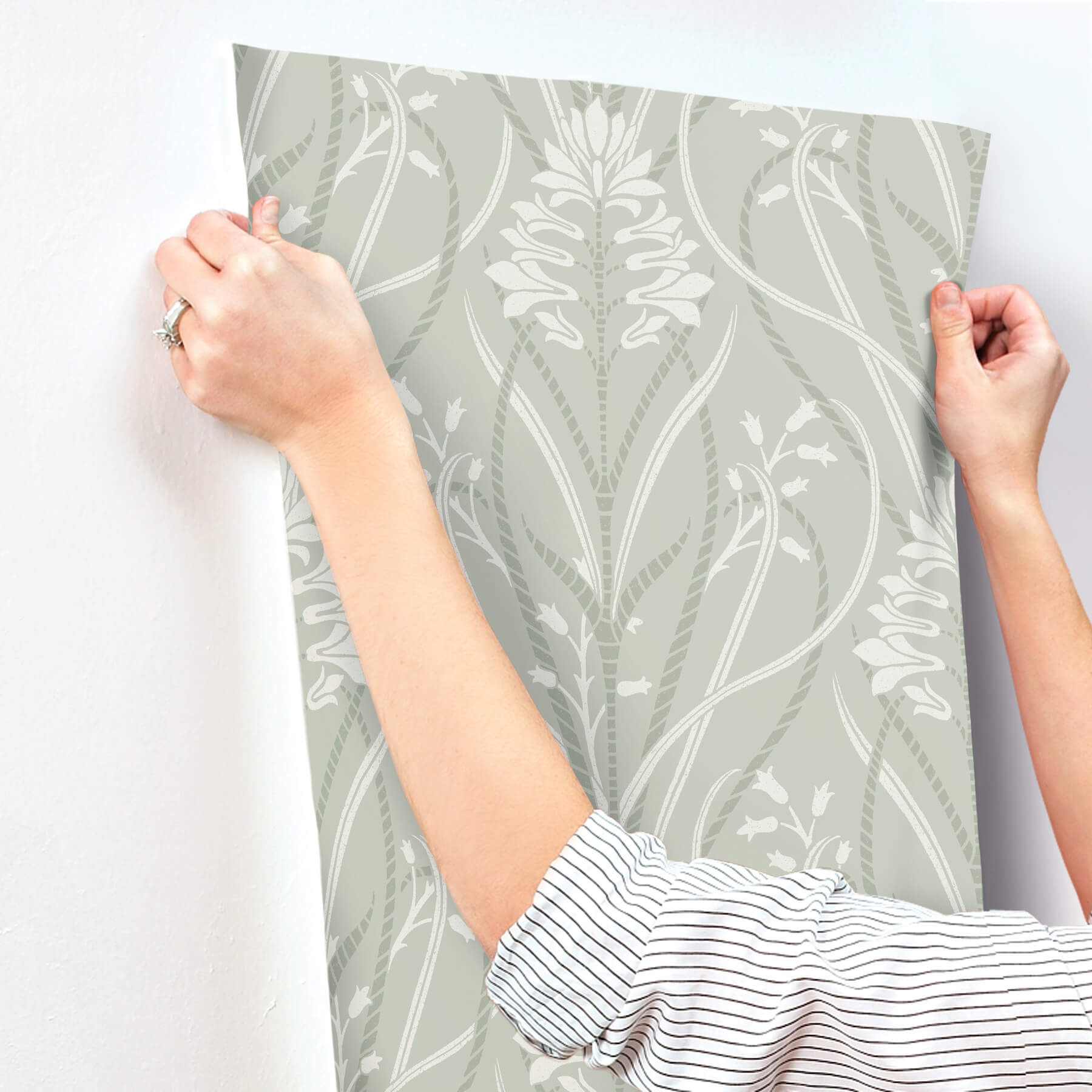 rosalind-sage-iris-damask-wallpaper-york-wallcoverings-4198-27822 - York Wallcoverings Wallpaper