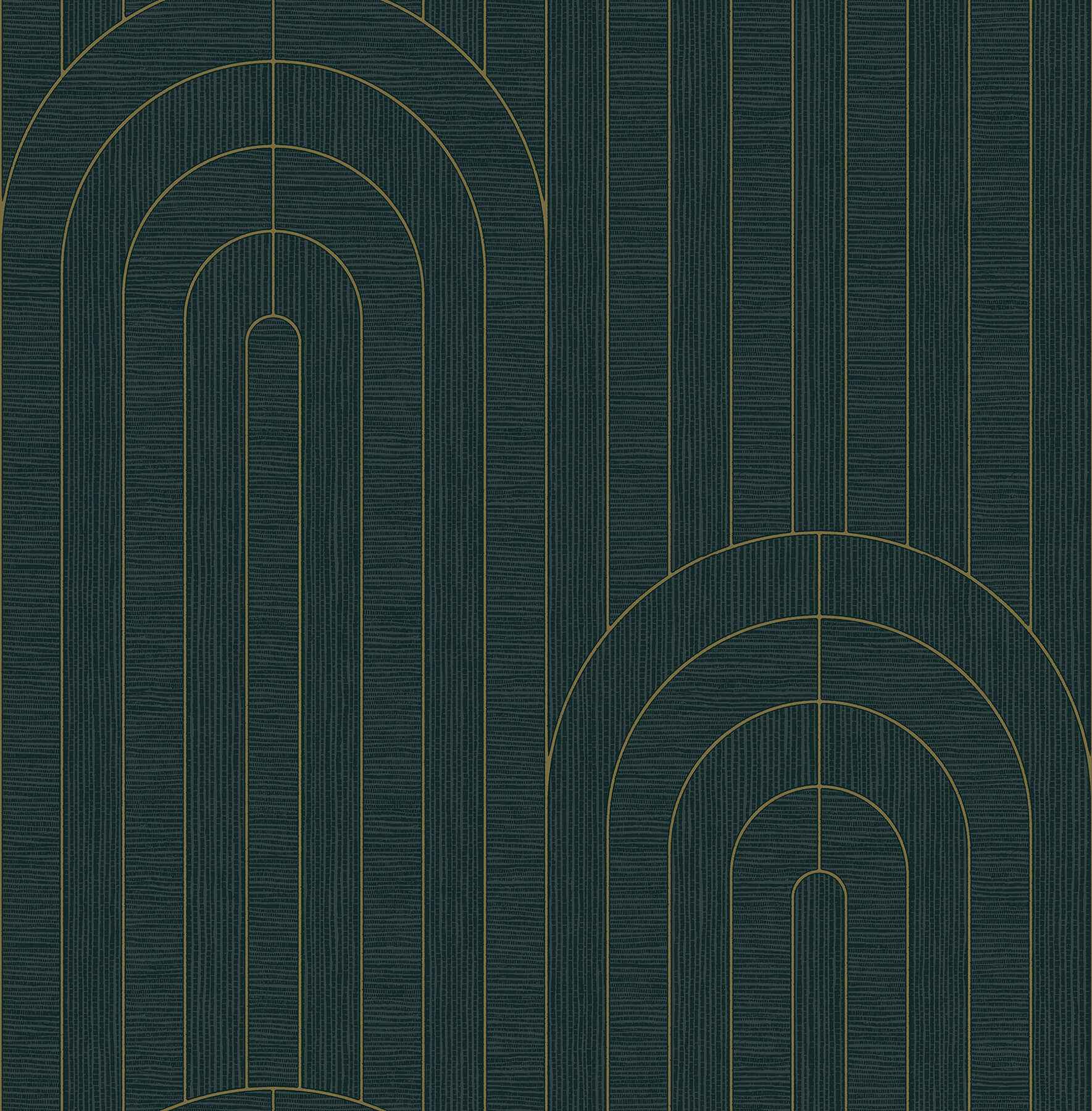 Declan Teal Textured Arches Wallpaper - York Wallcoverings - 4198-27824