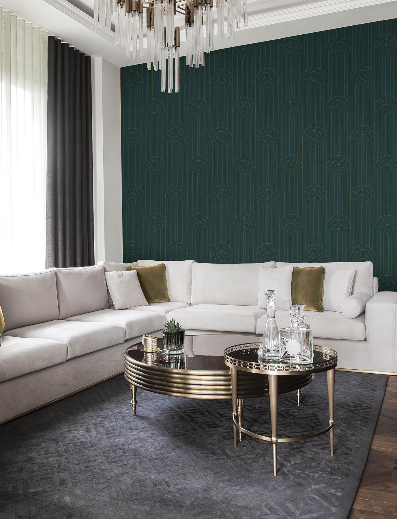 declan-teal-textured-arches-wallpaper-york-wallcoverings-4198-27824 - York Wallcoverings Wallpaper