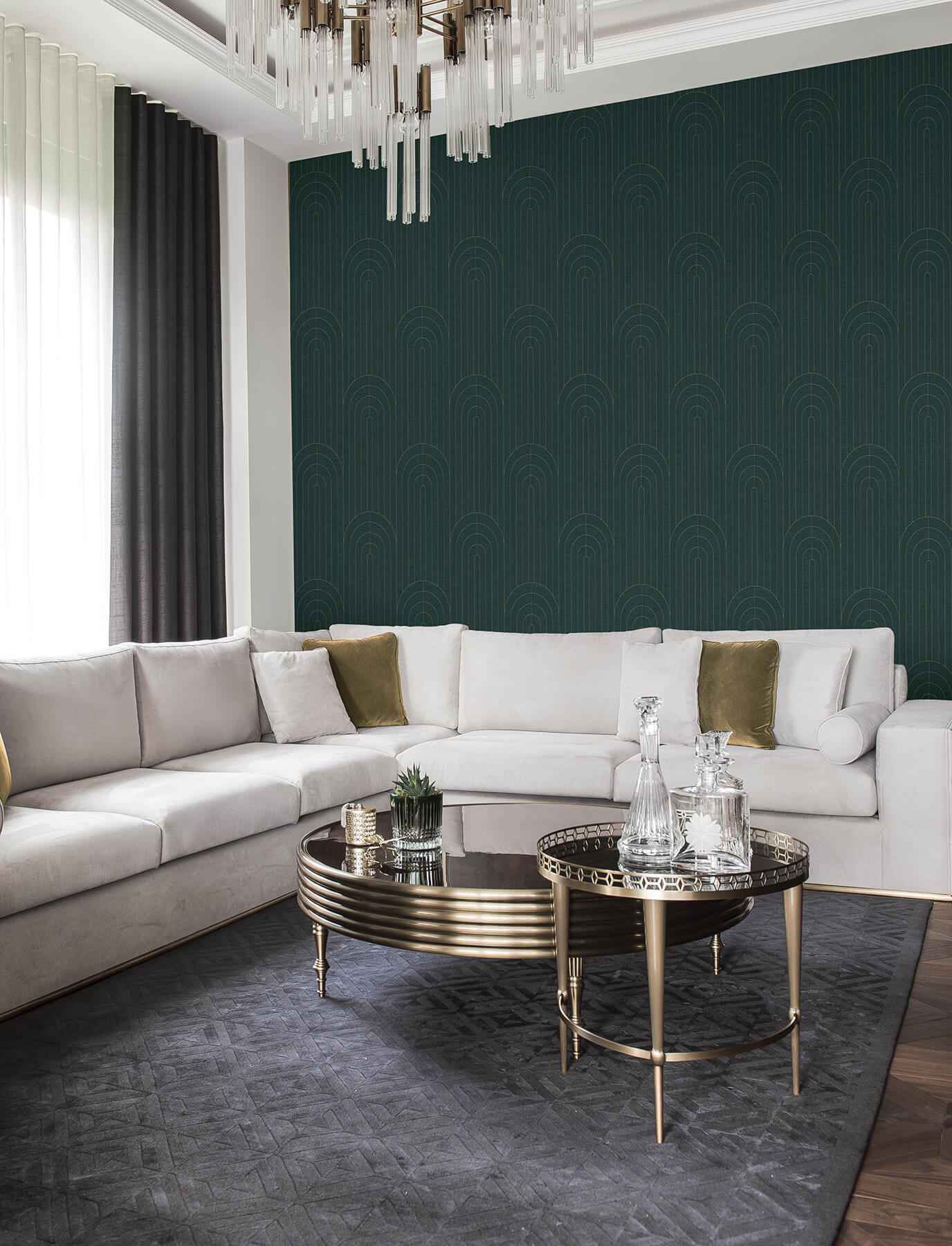 Declan Teal Textured Arches Wallpaper - York Wallcoverings - 4198-27824 - York Wallcoverings Wallpaper